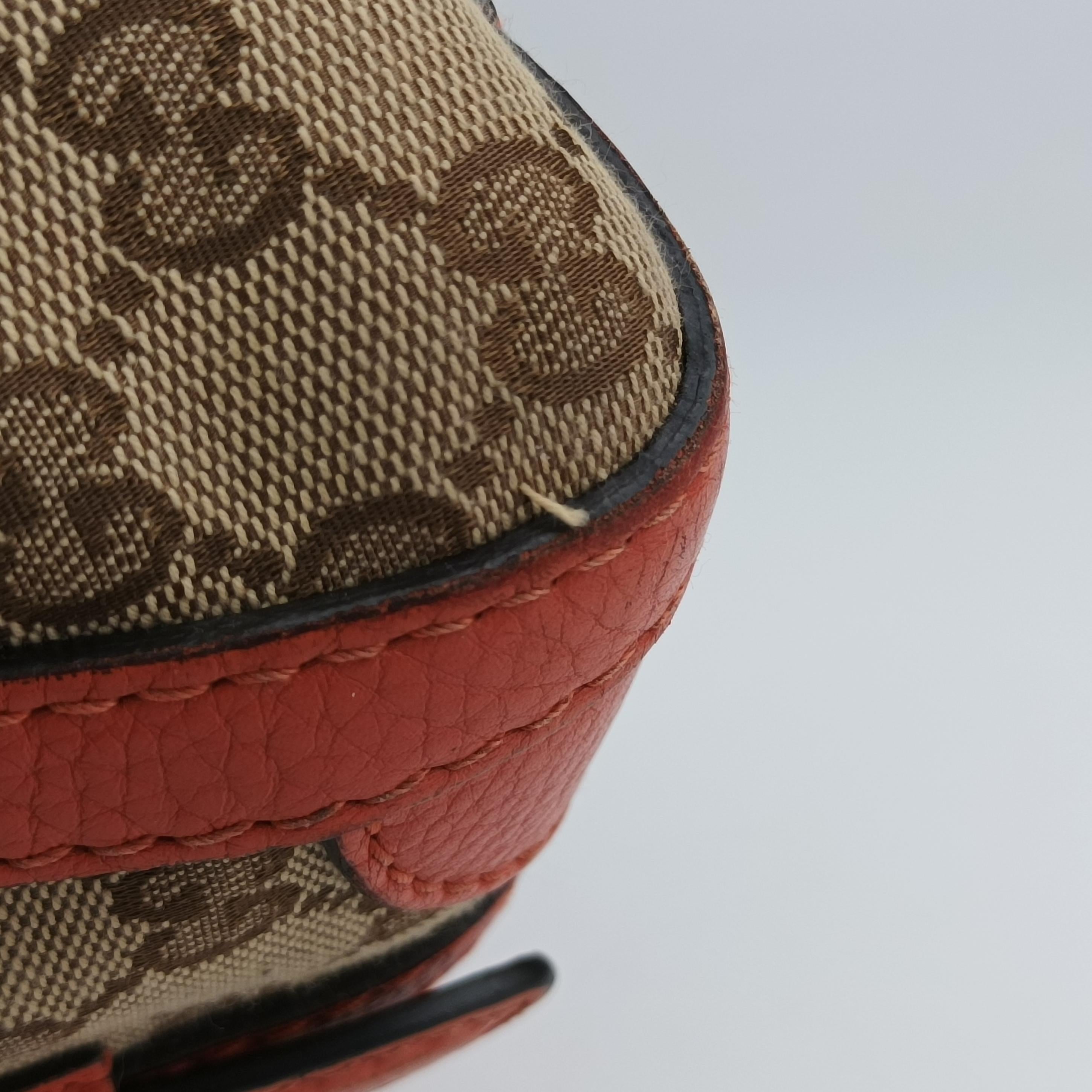 signature Top Handle Cellarius Ebony Beige×pink Leather×canvas 387601 G018257593シグネチャー トップ ハンドル セラリウス エボニー ベージュ×ピンク レザー×キャンバス 387601 G018257593