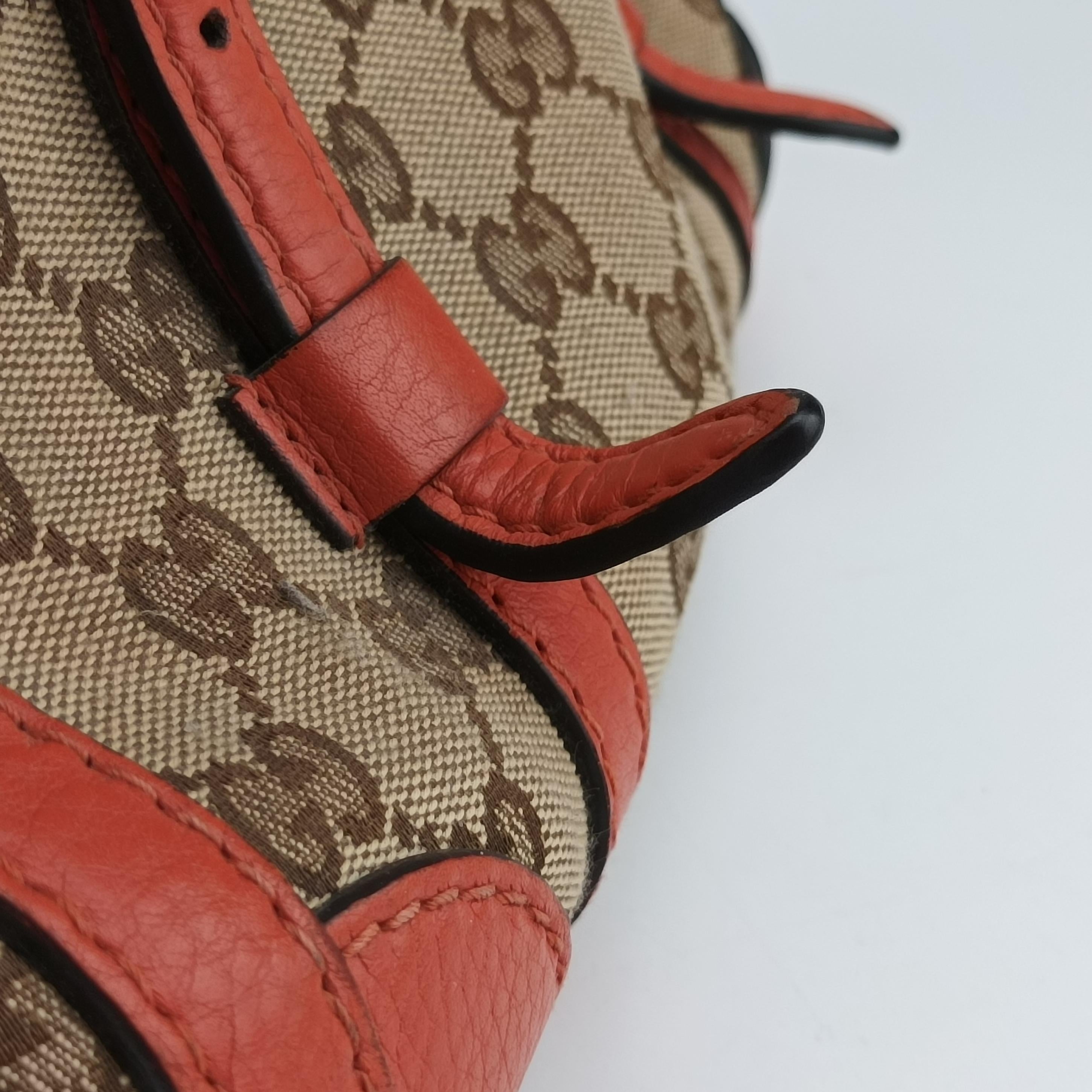 signature Top Handle Cellarius Ebony Beige×pink Leather×canvas 387601 G018257593シグネチャー トップ ハンドル セラリウス エボニー ベージュ×ピンク レザー×キャンバス 387601 G018257593