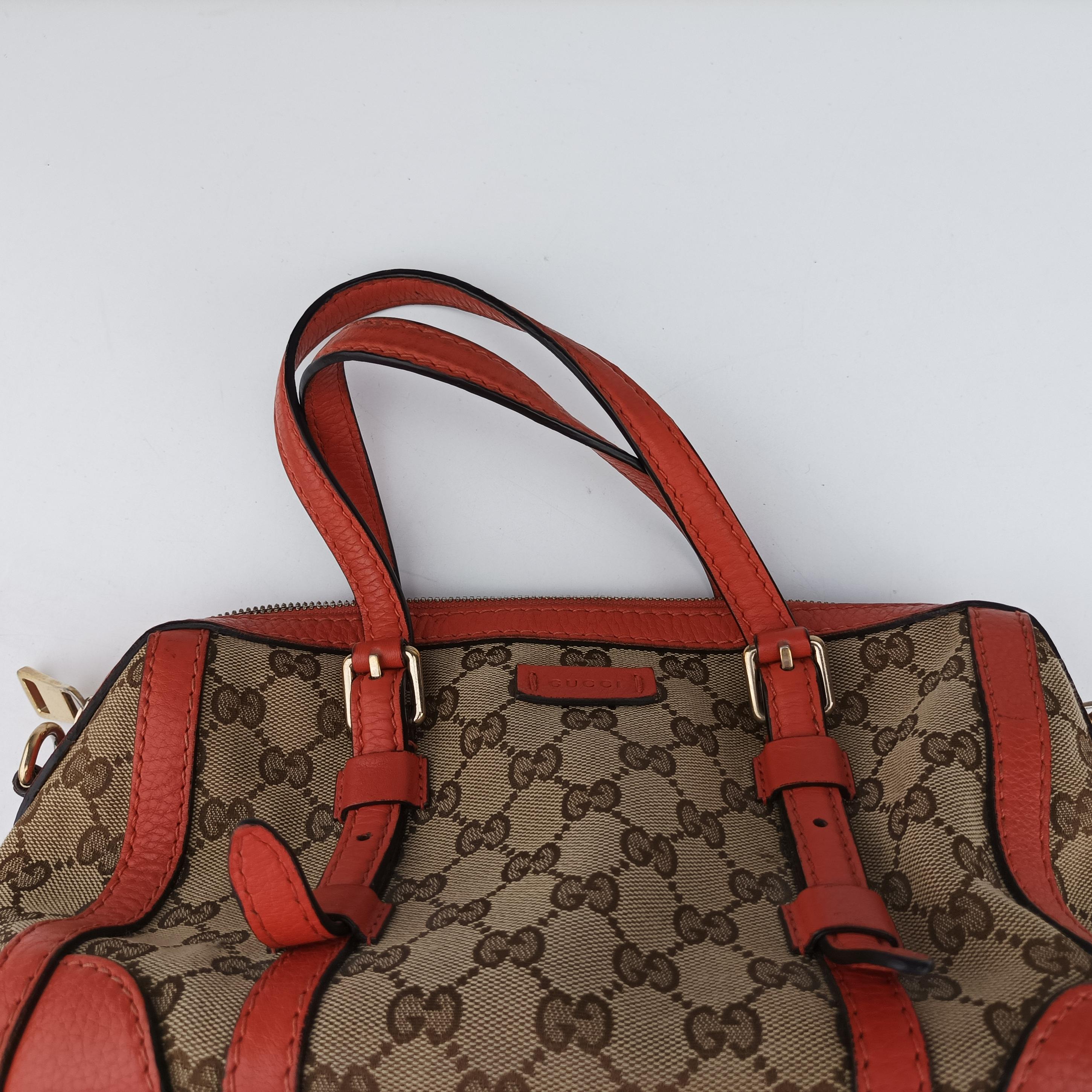 signature Top Handle Cellarius Ebony Beige×pink Leather×canvas 387601 G018257593シグネチャー トップ ハンドル セラリウス エボニー ベージュ×ピンク レザー×キャンバス 387601 G018257593