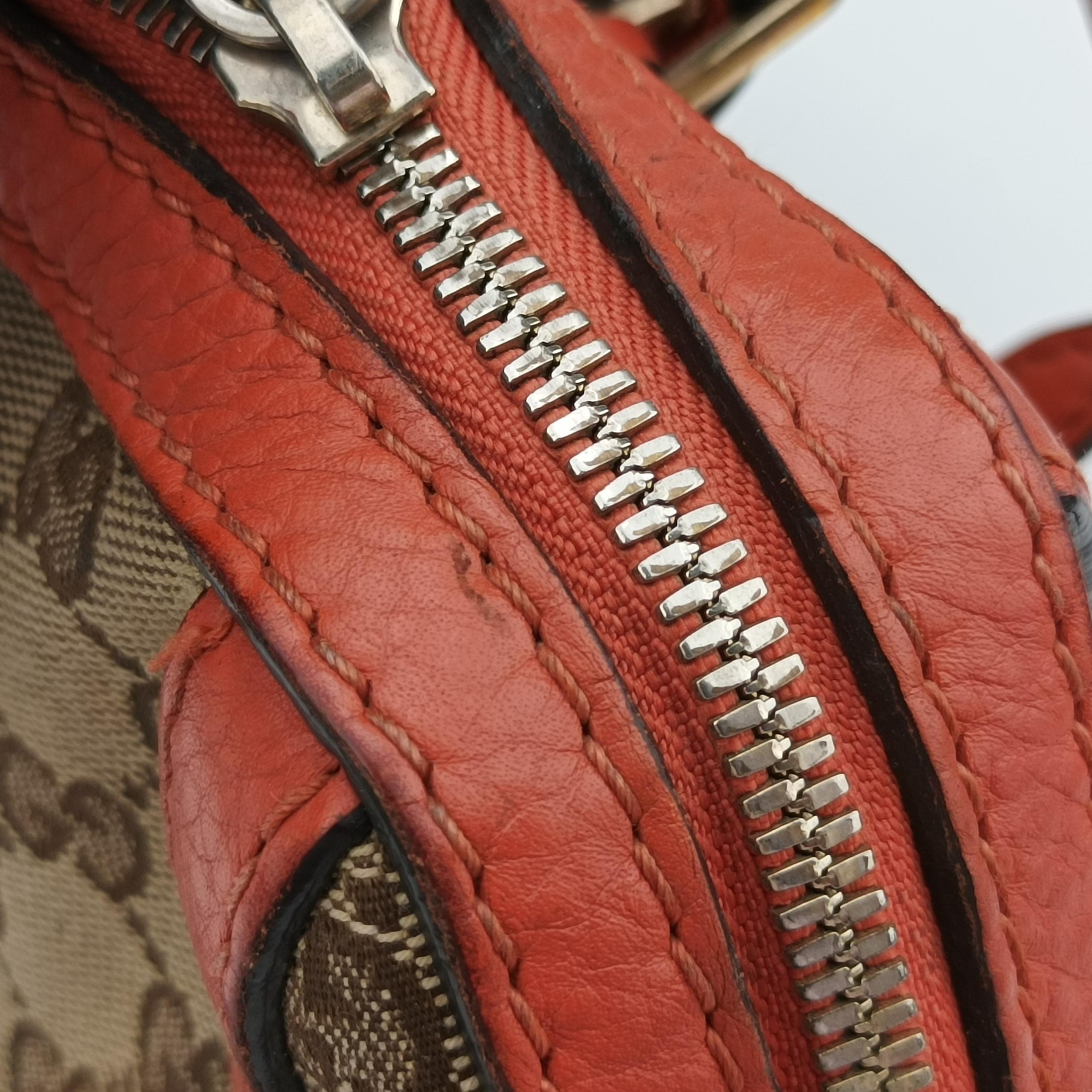 signature Top Handle Cellarius Ebony Beige×pink Leather×canvas 387601 G018257593シグネチャー トップ ハンドル セラリウス エボニー ベージュ×ピンク レザー×キャンバス 387601 G018257593