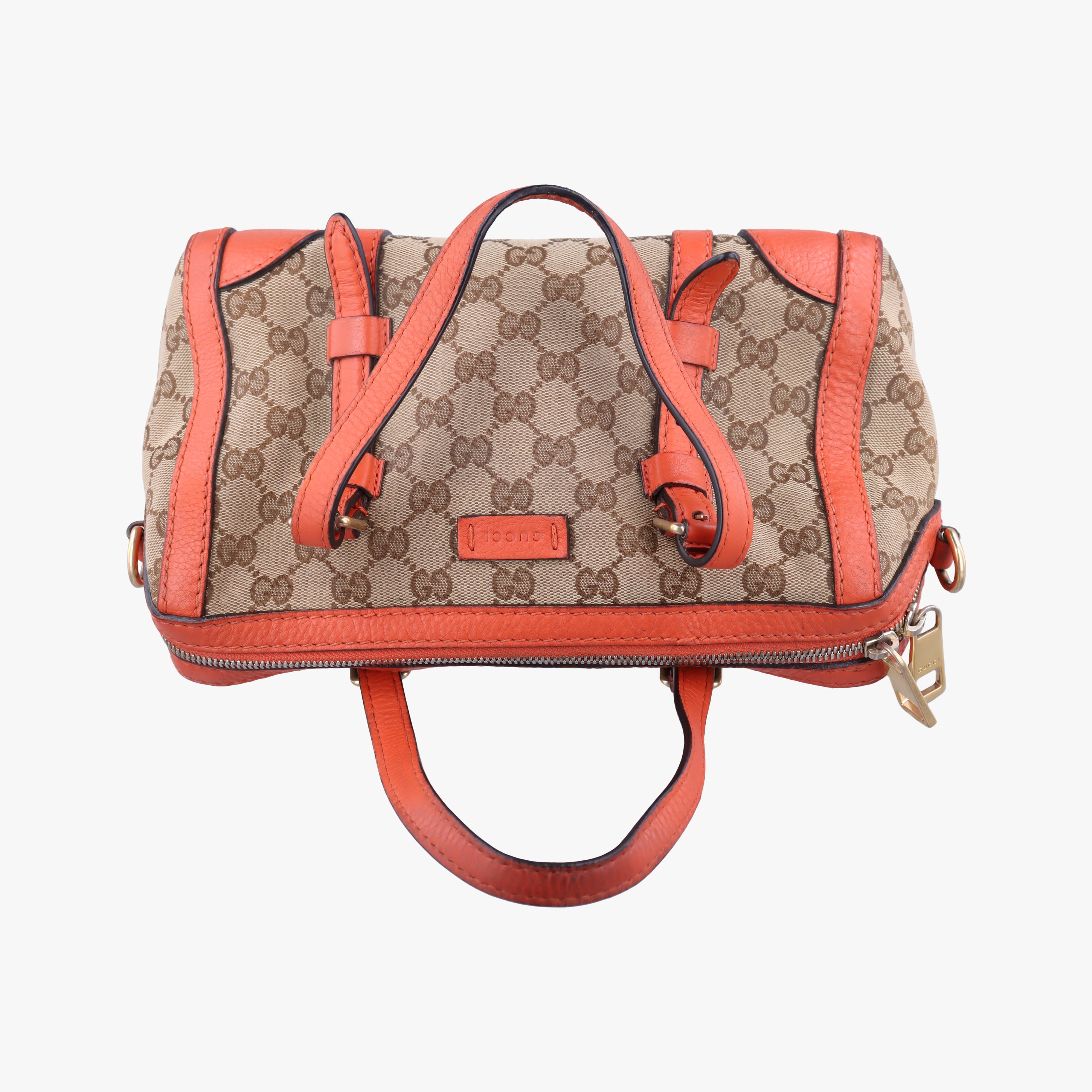 signature Top Handle Cellarius Ebony Beige×pink Leather×canvas 387601 G018257593シグネチャー トップ ハンドル セラリウス エボニー ベージュ×ピンク レザー×キャンバス 387601 G018257593