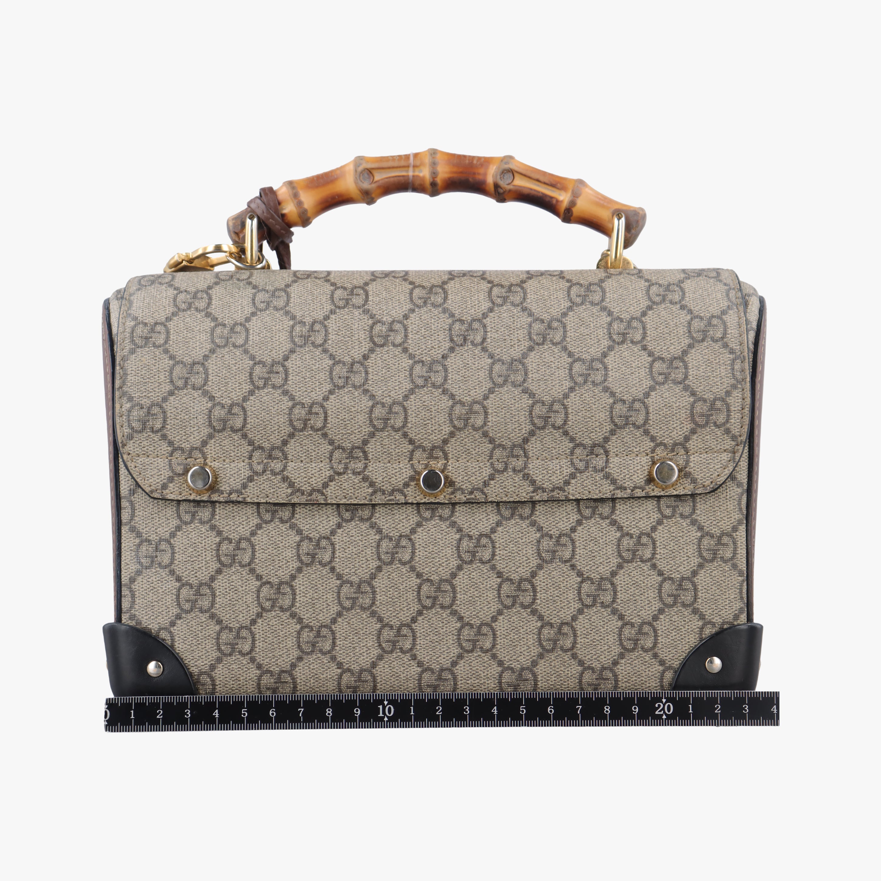 GG Supreme Bamboo Padlock beige×black PVC coated canvas 603221 E032322588GGスプリーム バンブー パドロック ベージュ×ブラック PVCコーティングキャンバス 603221 E032322588