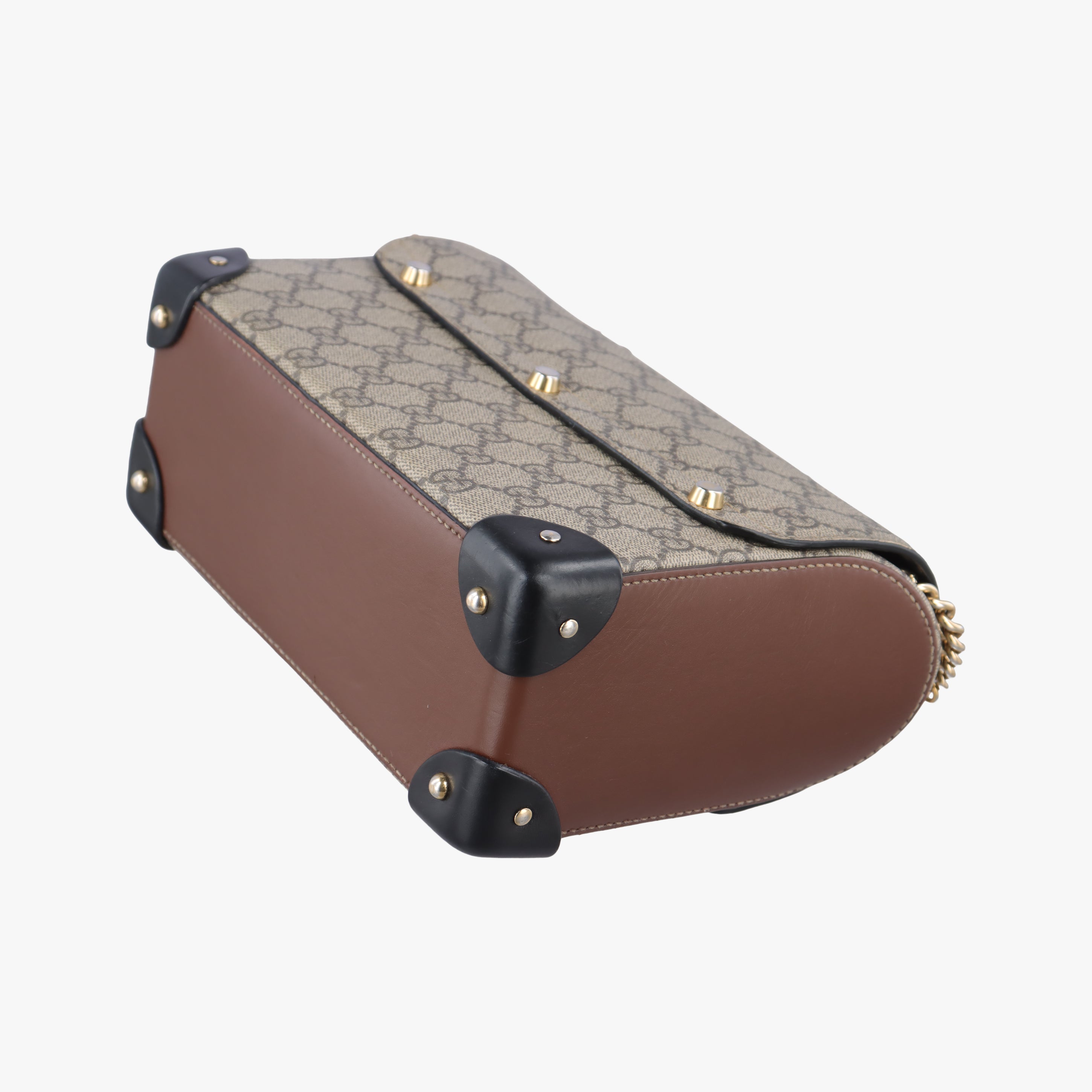 GG Supreme Bamboo Padlock beige×black PVC coated canvas 603221 E032322588GGスプリーム バンブー パドロック ベージュ×ブラック PVCコーティングキャンバス 603221 E032322588