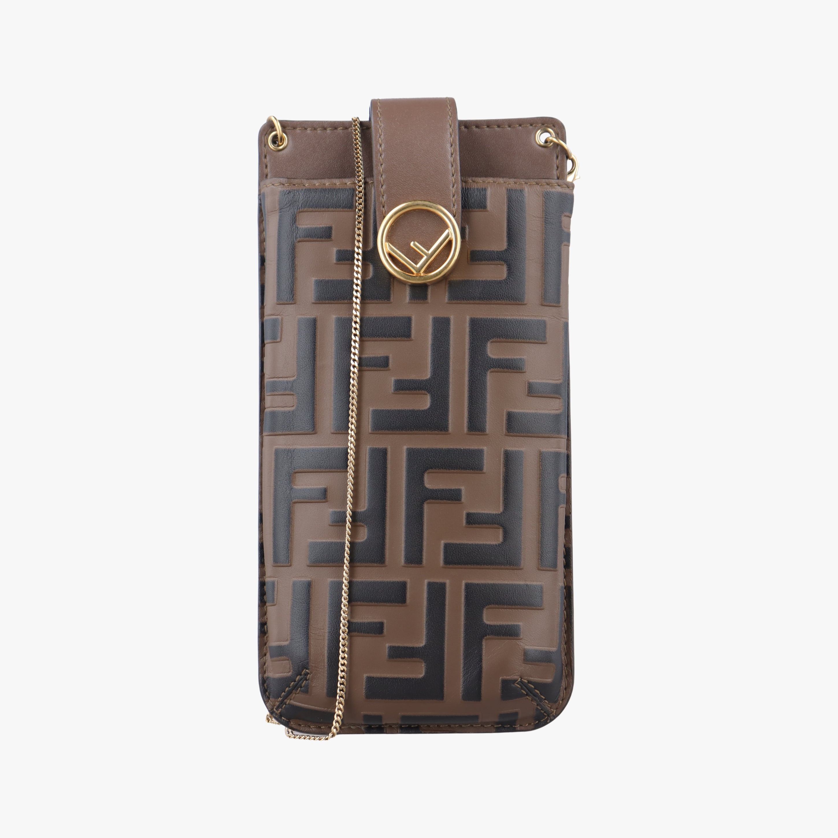 F is smartphone pouch Brown Leather 8M0443 8M0443-AAFM-229-2449エフイズ スマホポーチ ブラウン レザー 8M0443 8M0443-AAFM-229-2449