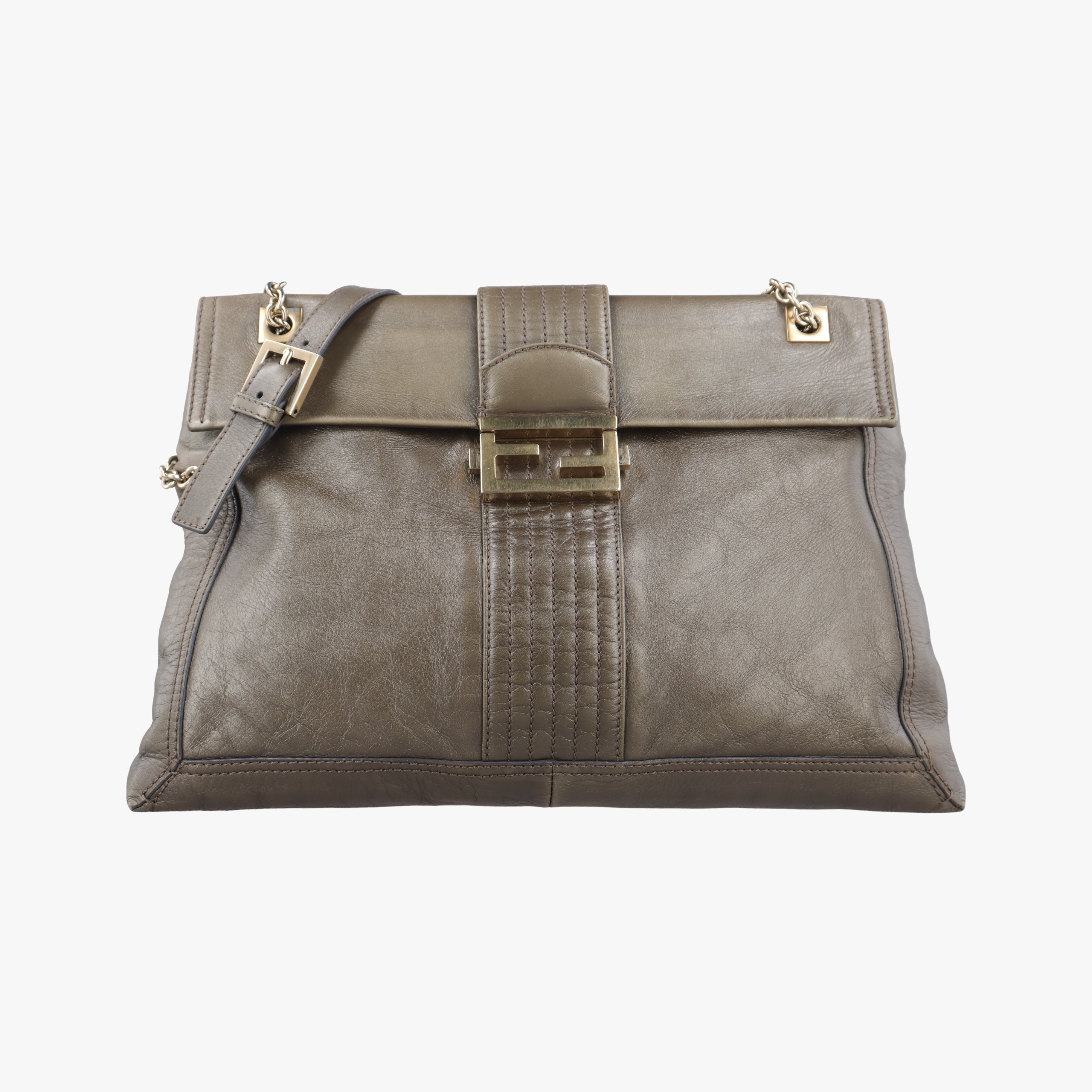 Maxi Baguette Flap Golden Leather 8BT143 8BT143-GTK 119-2566ズッカ マキシバゲット ゴールド レザー 8BT143 8BT143-GTK 119-2566