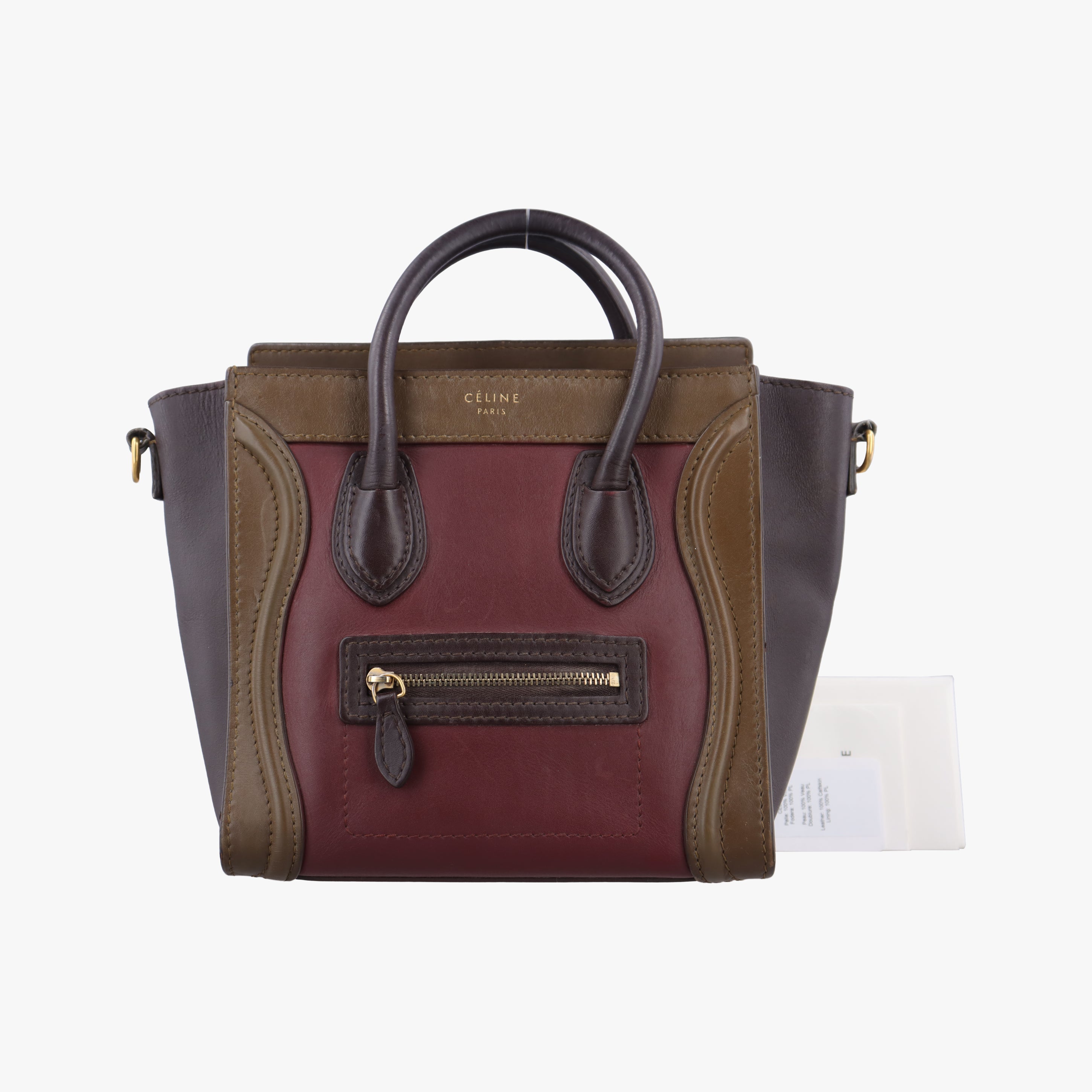 luggage nano shopper Black× burgundy ×Brown Leather W-ZP-0172ラゲージナノショッパー ブラック×ワインレッド×ブラウン レザー W-ZP-0172