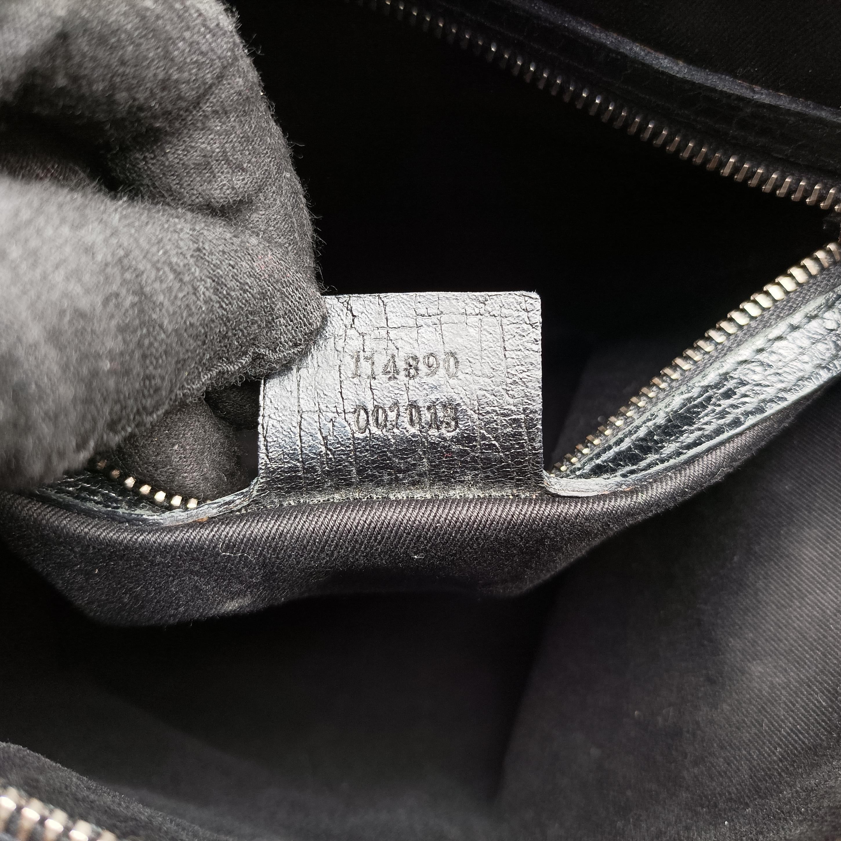 Horsebit Hobo Black Fabric×leather 114890 ホースビットホーボー ブラック ファブリック×レザー 114890