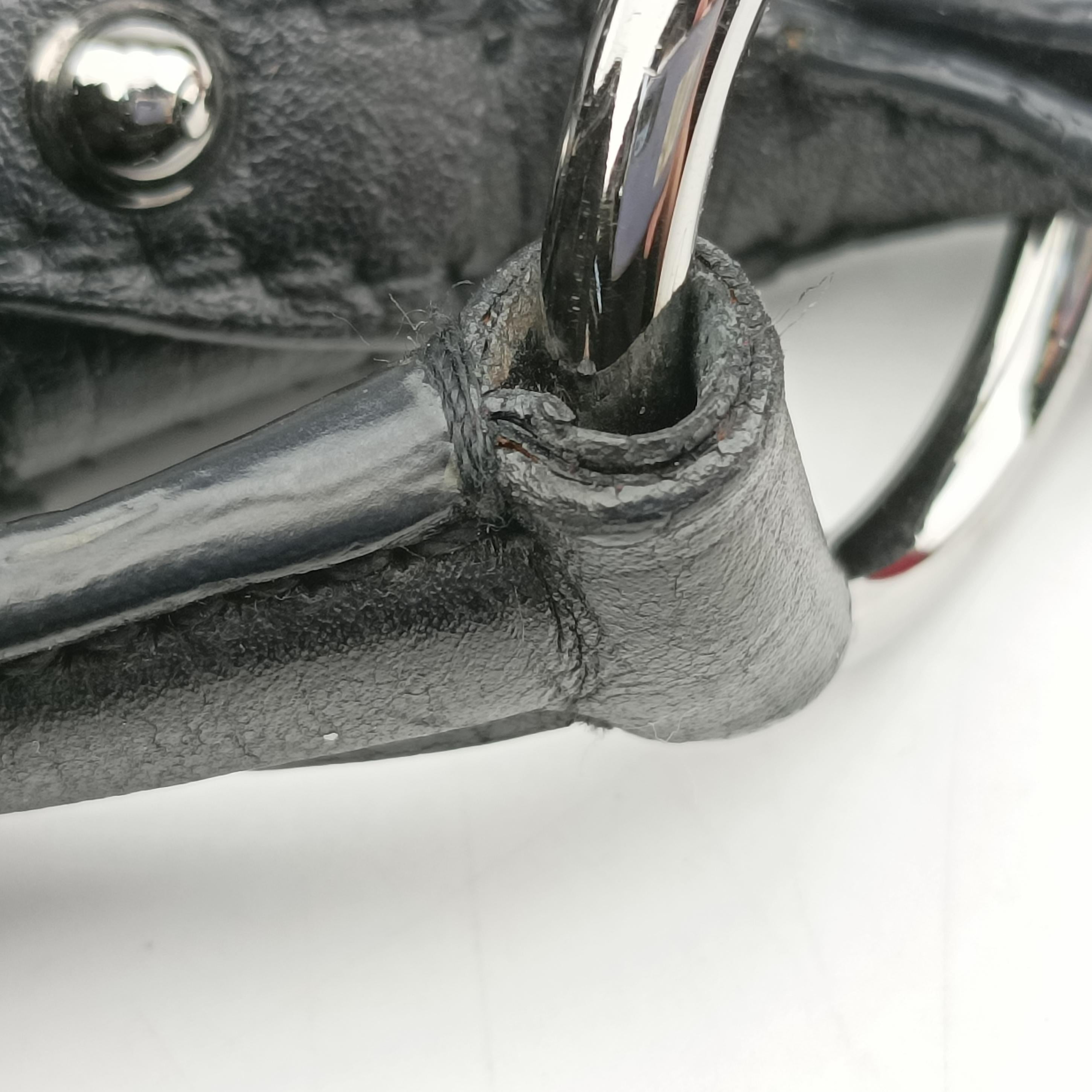 Horsebit Hobo Black Fabric×leather 114890 ホースビットホーボー ブラック ファブリック×レザー 114890