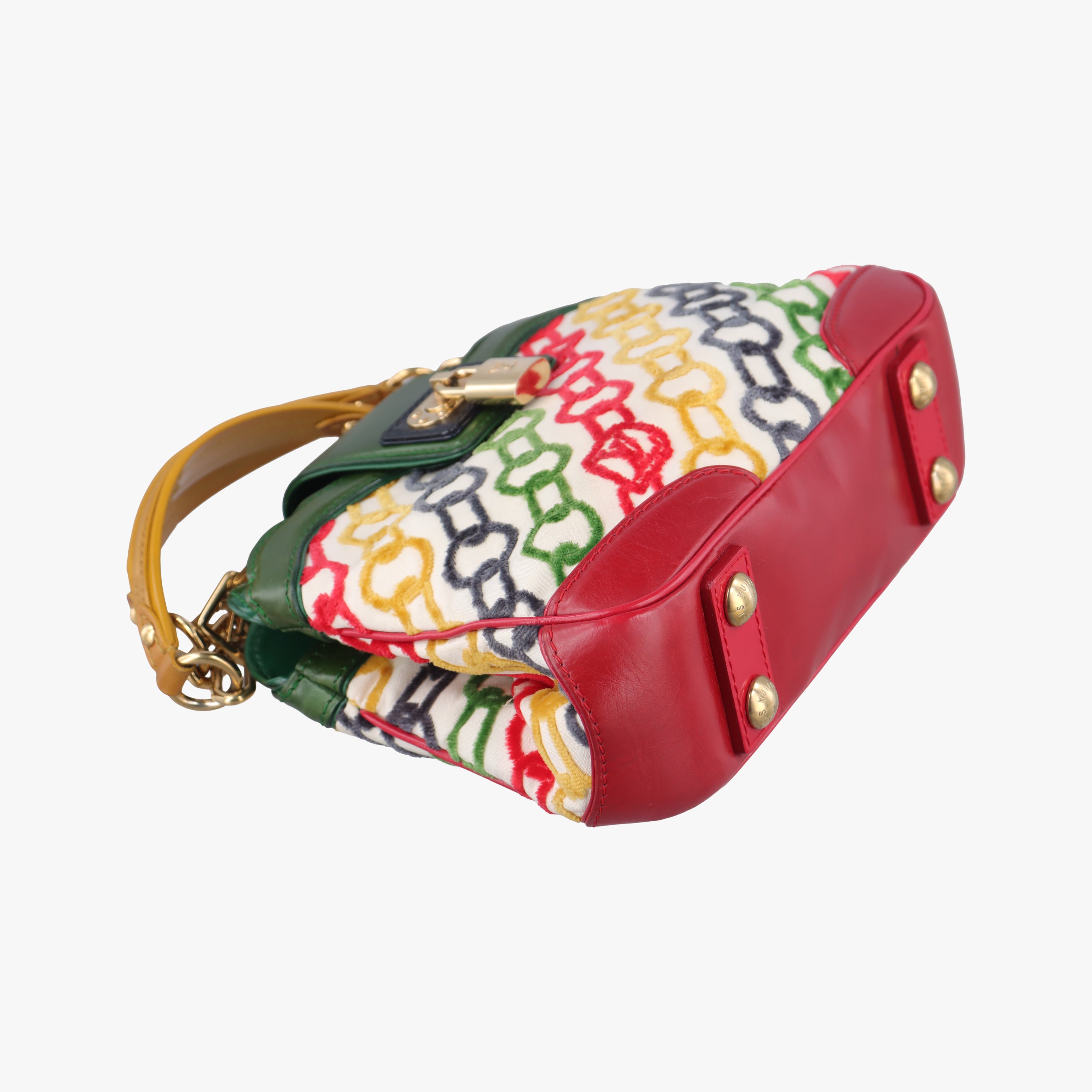 Linda Mini Monogram Charms Velvet Chains Multicolour Velvet x Canvas x Leather TH0056リンダ ミニモノグラムチャーム ベルベットチェーン マルチカラー ベルベット×キャンバス×レザー TH0056