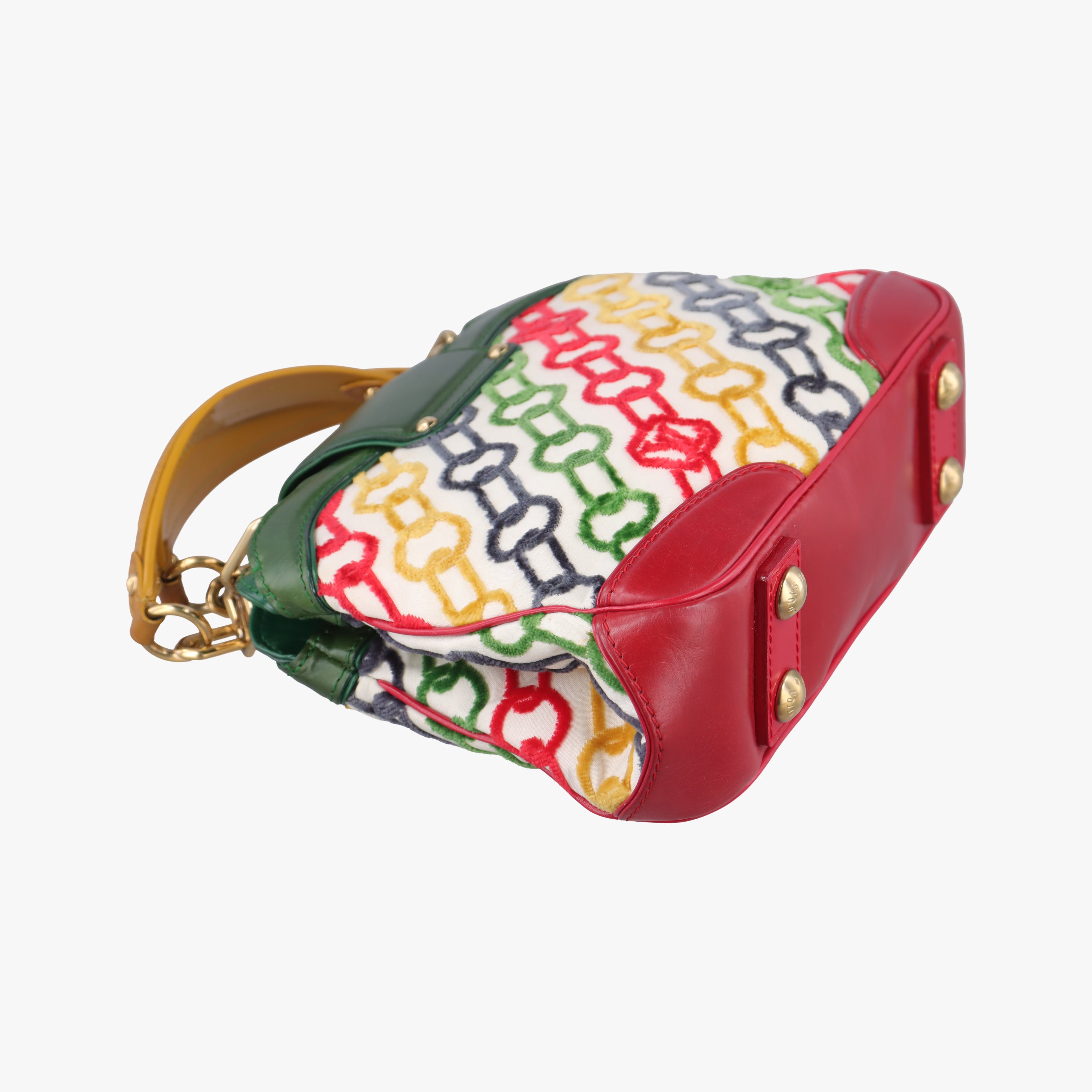 Linda Mini Monogram Charms Velvet Chains Multicolour Velvet x Canvas x Leather TH0056リンダ ミニモノグラムチャーム ベルベットチェーン マルチカラー ベルベット×キャンバス×レザー TH0056