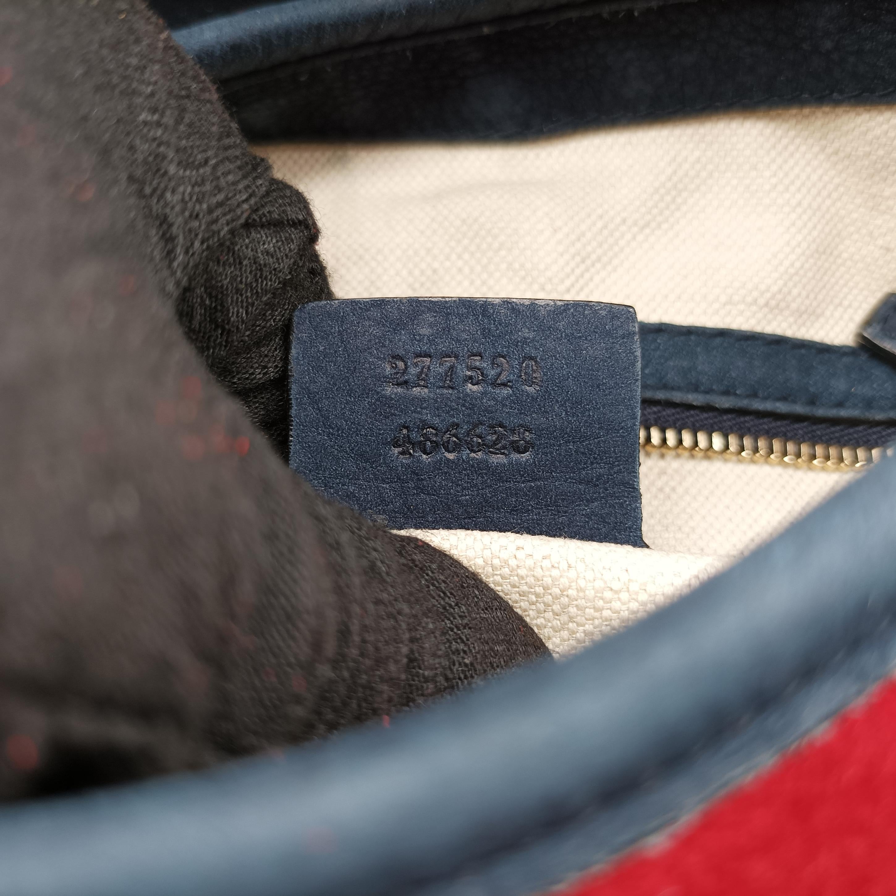 Jackie Flora Hobo Beige x Navy x Red x Black Canvas×leather 277520 E012969606ニュージャッキー ベージュ×ネイビー×レッド×ブラック キャンバス ×レザー 277520 E012969606