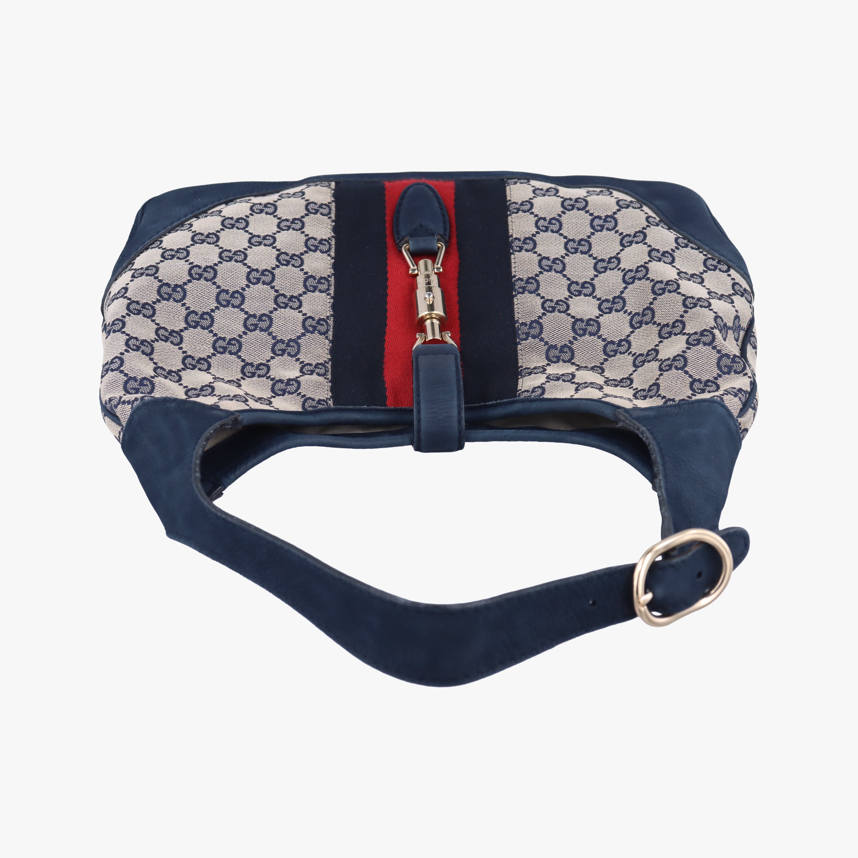 Jackie Flora Hobo Beige x Navy x Red x Black Canvas×leather 277520 E012969606ニュージャッキー ベージュ×ネイビー×レッド×ブラック キャンバス ×レザー 277520 E012969606