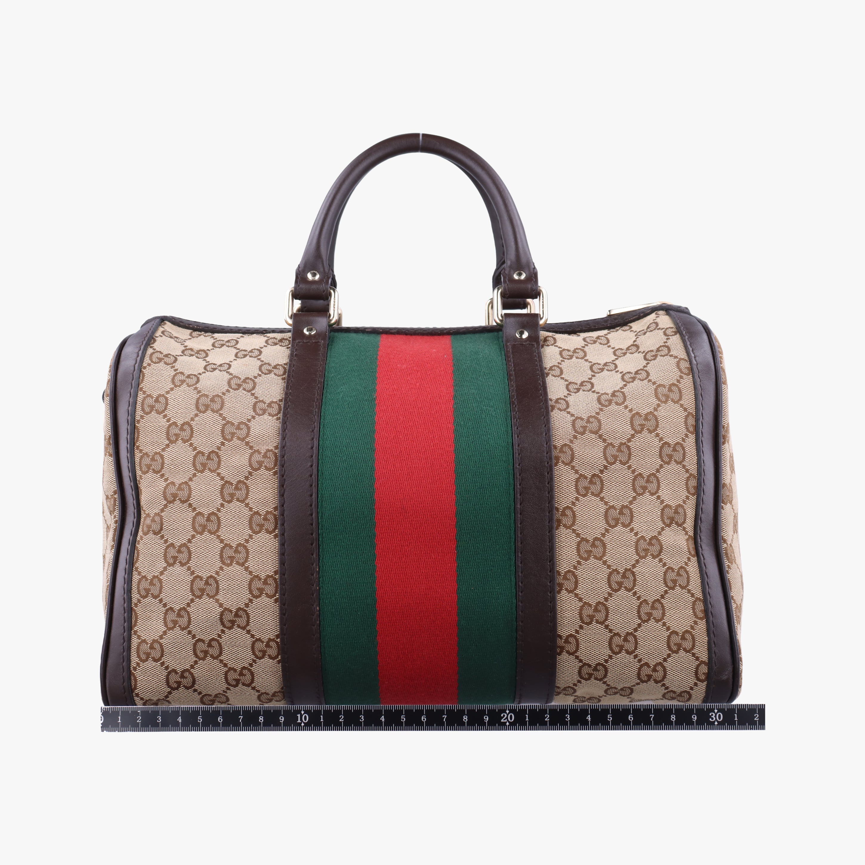 Sherry Line Beige×green×red canvas×leather 247205 C017070005シェリーライン ベージュ×グリーン×レッド キャンバス×レザー 247205 C017070005