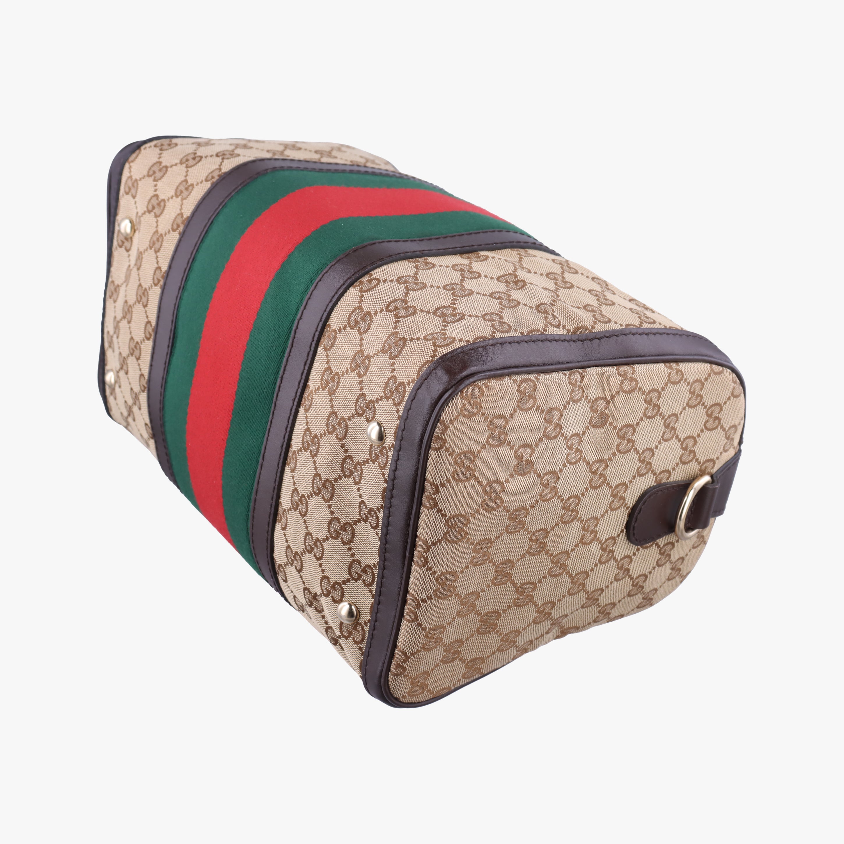 Sherry Line Beige×green×red canvas×leather 247205 C017070005シェリーライン ベージュ×グリーン×レッド キャンバス×レザー 247205 C017070005