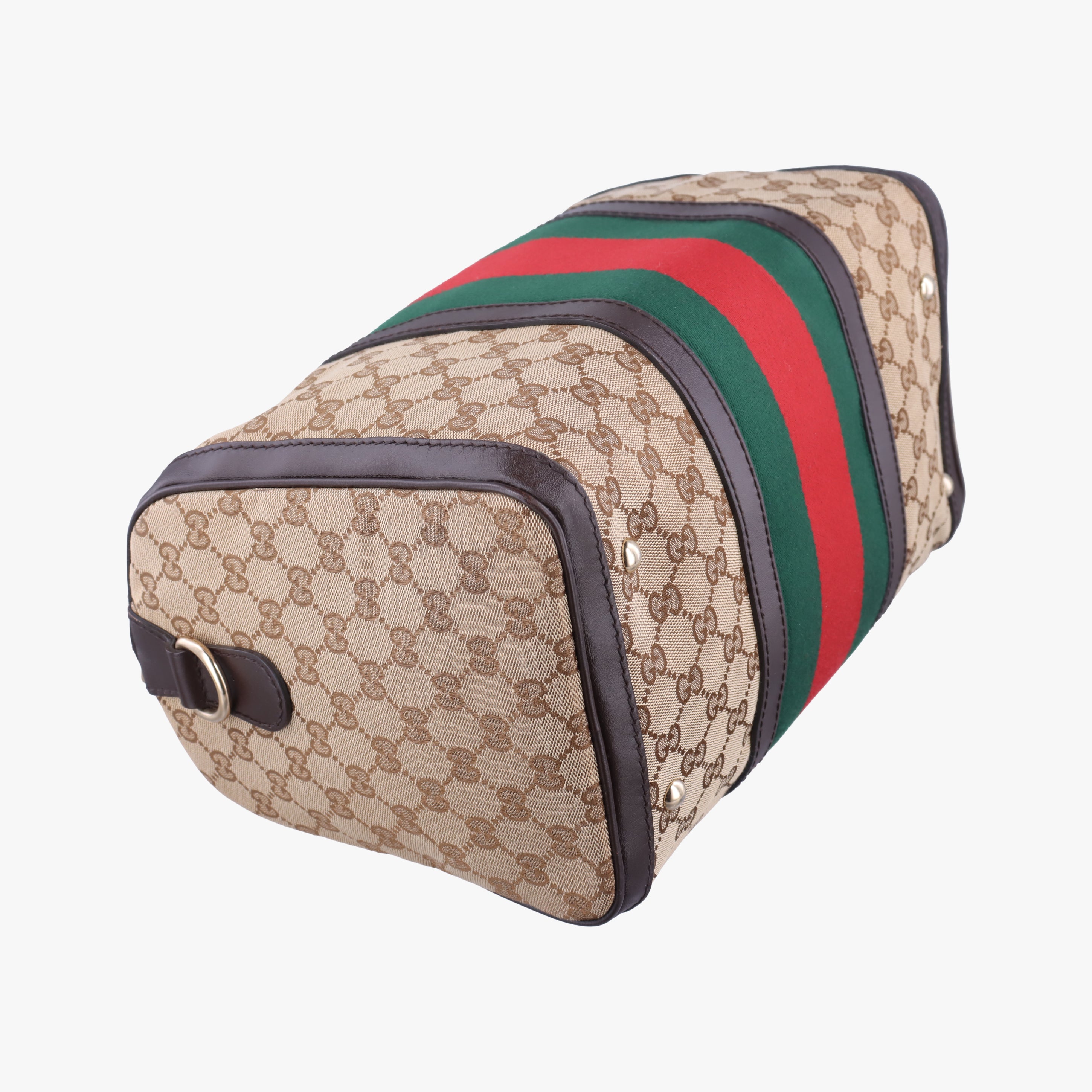 Sherry Line Beige×green×red canvas×leather 247205 C017070005シェリーライン ベージュ×グリーン×レッド キャンバス×レザー 247205 C017070005