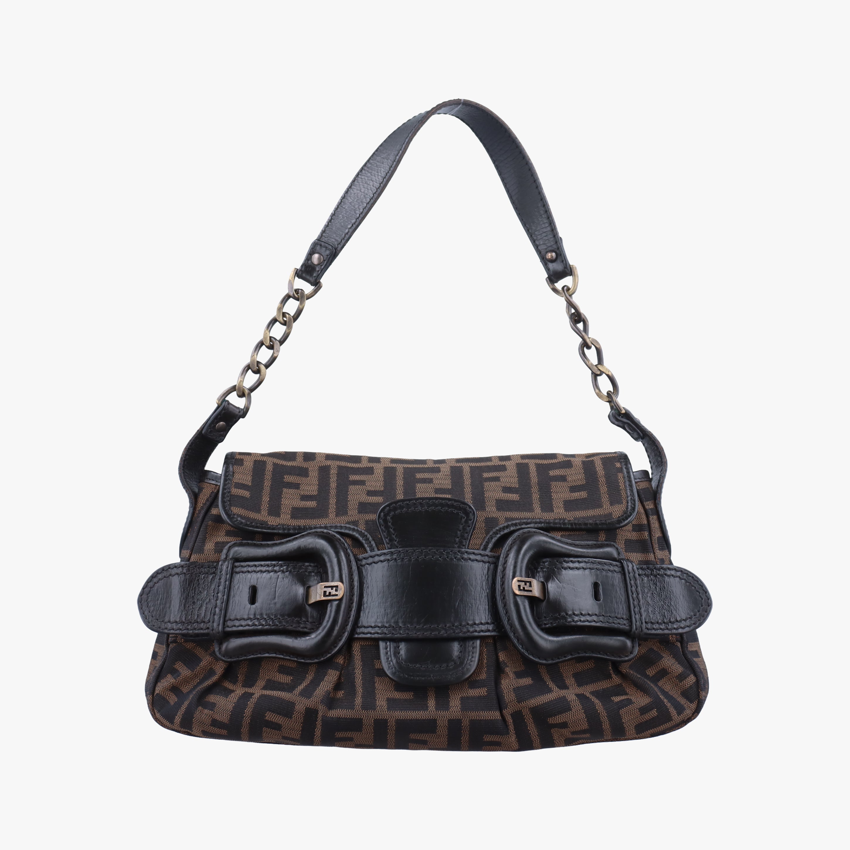 Fendi Zucca Brown canvas×leather 8BS551 2370-8BS551-MTG-069フェンディ ズッカ ブラウン キャンバス×レザー 8BS551 2370-8BS551-MTG-069