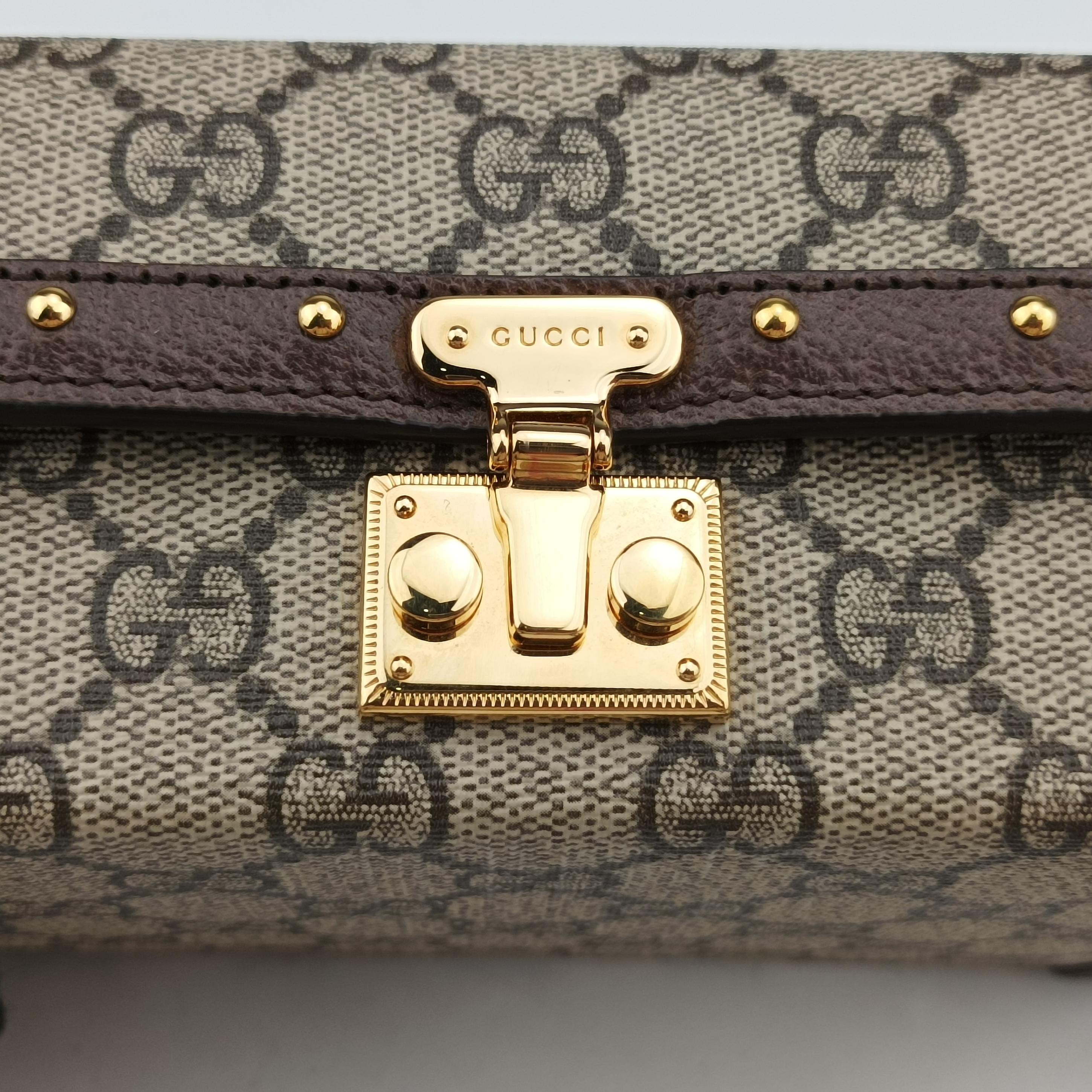 GG Supreme Mini Brown PVC coated canvas 678460 678460.496334GGスプリームミニ ブラウン PVCコーティングキャンバス 678460 678460.496334