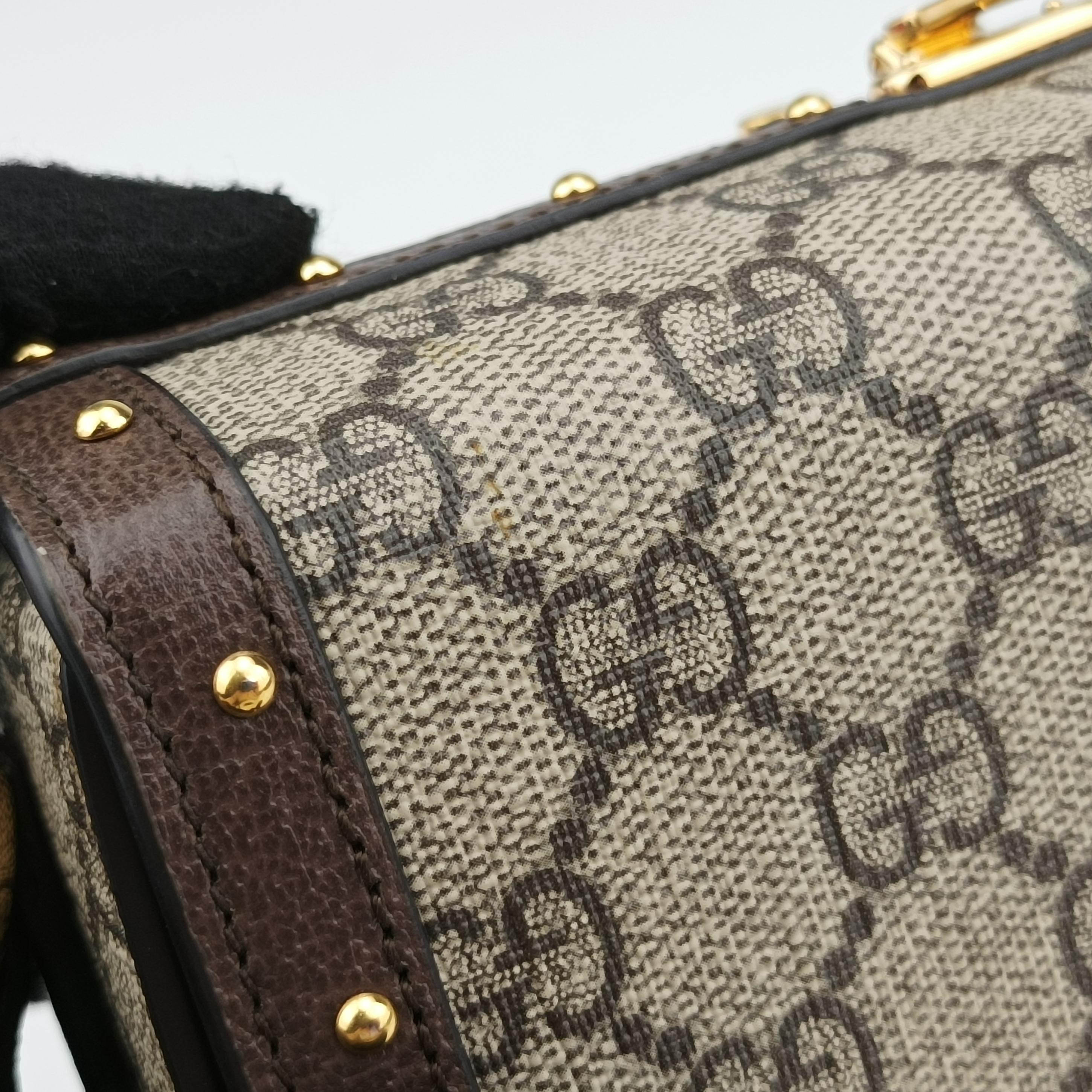 GG Supreme Mini Brown PVC coated canvas 678460 678460.496334GGスプリームミニ ブラウン PVCコーティングキャンバス 678460 678460.496334