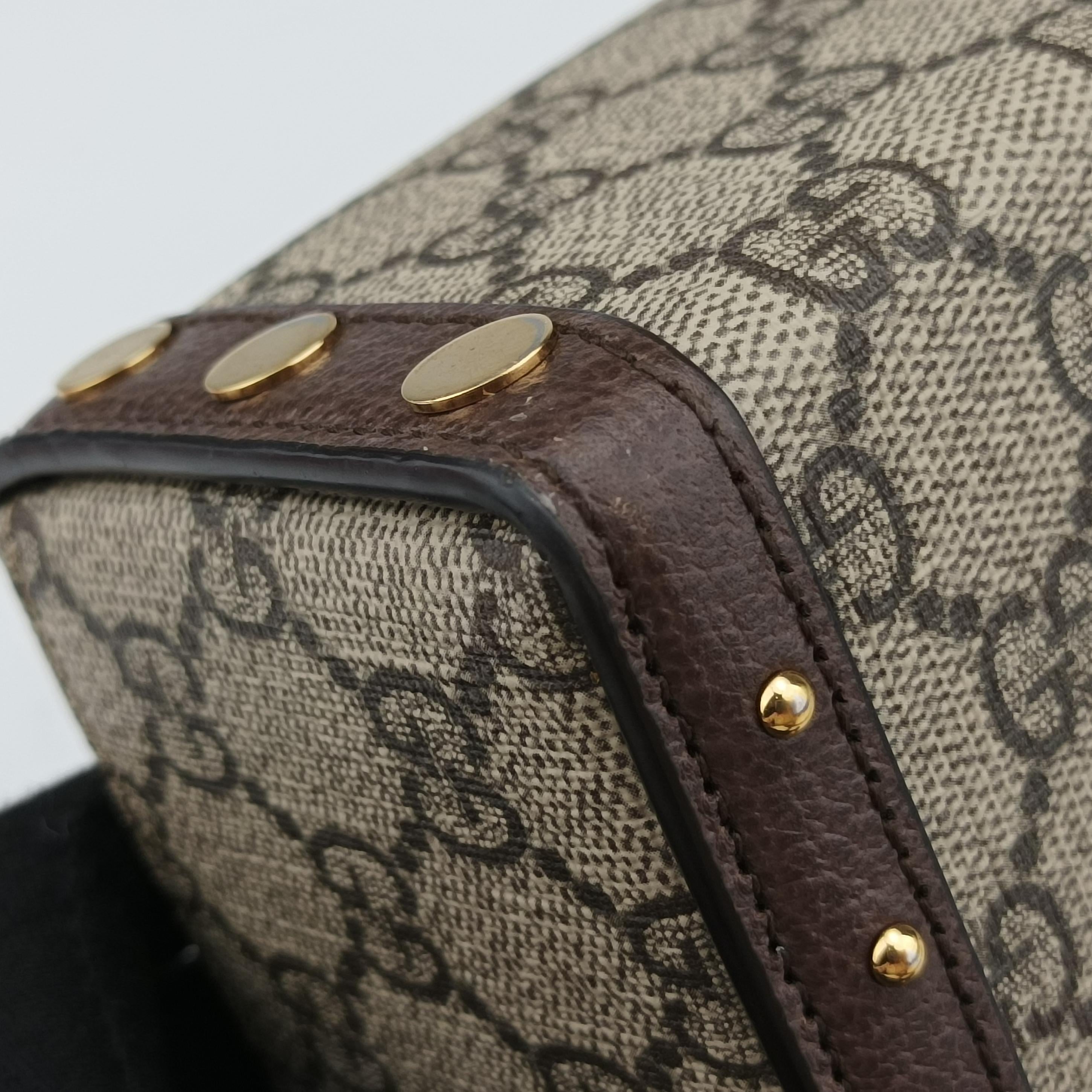 GG Supreme Mini Brown PVC coated canvas 678460 678460.496334GGスプリームミニ ブラウン PVCコーティングキャンバス 678460 678460.496334