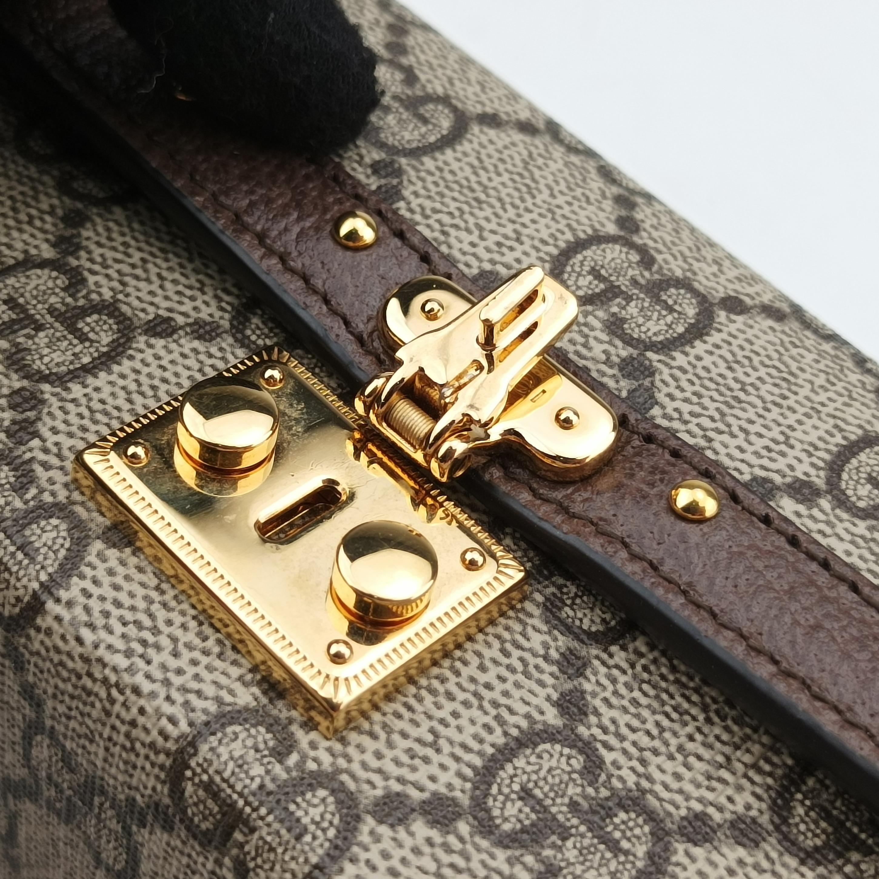 GG Supreme Mini Brown PVC coated canvas 678460 678460.496334GGスプリームミニ ブラウン PVCコーティングキャンバス 678460 678460.496334