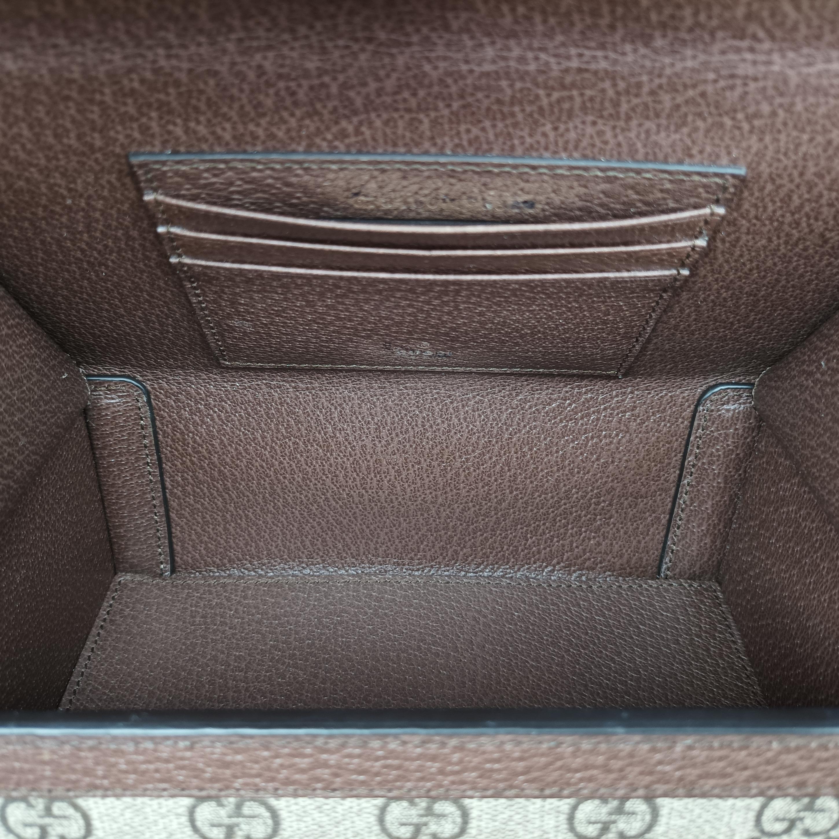 GG Supreme Mini Brown PVC coated canvas 678460 678460.496334GGスプリームミニ ブラウン PVCコーティングキャンバス 678460 678460.496334