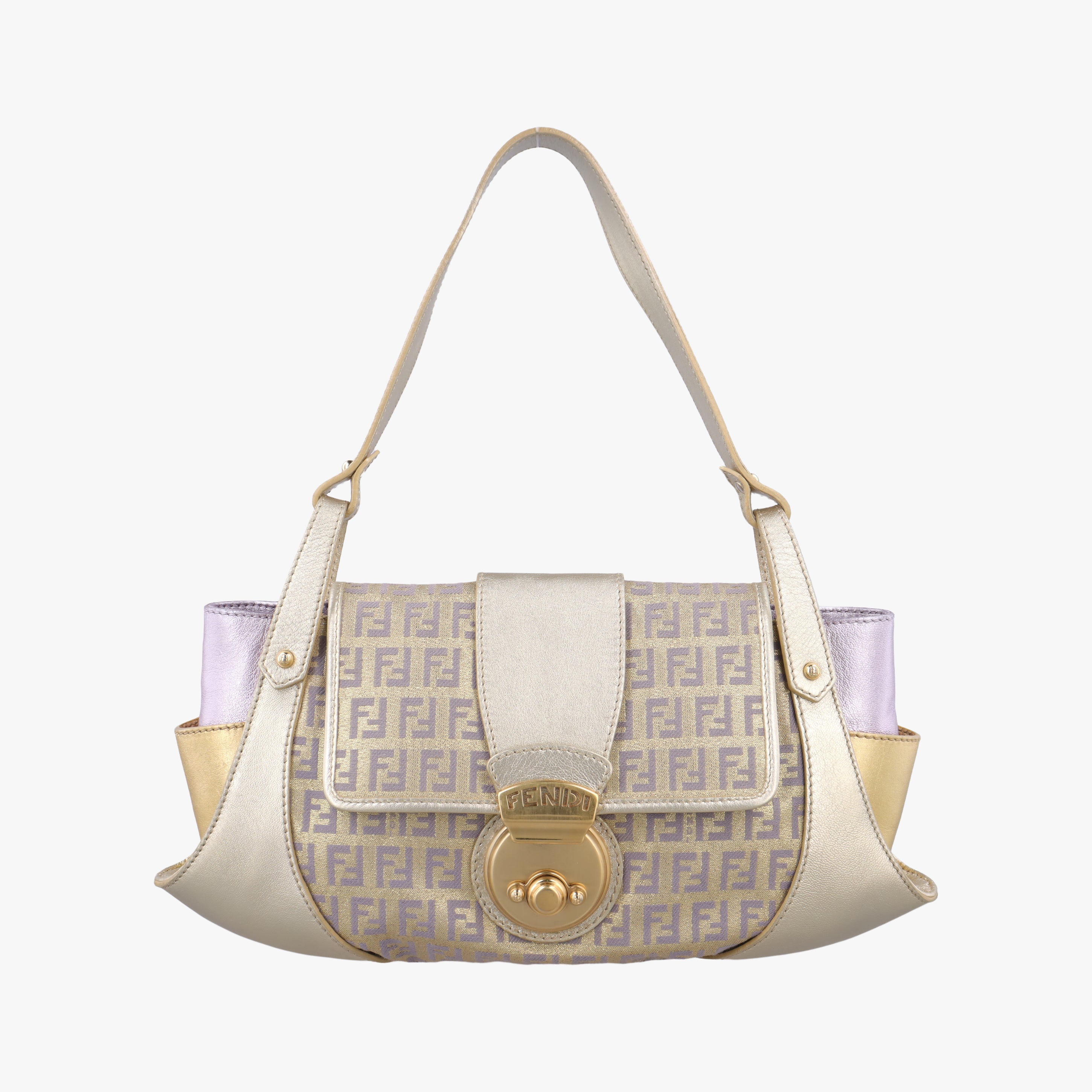 Zucchino turn lock golden×Multicolour canvas×leather 8BR492 2370-8BR492-MXK-058ズッキーノ ターンロック ゴールド×マルチカラー キャンバス×レザー 8BR492 2370-8BR492-MXK-058