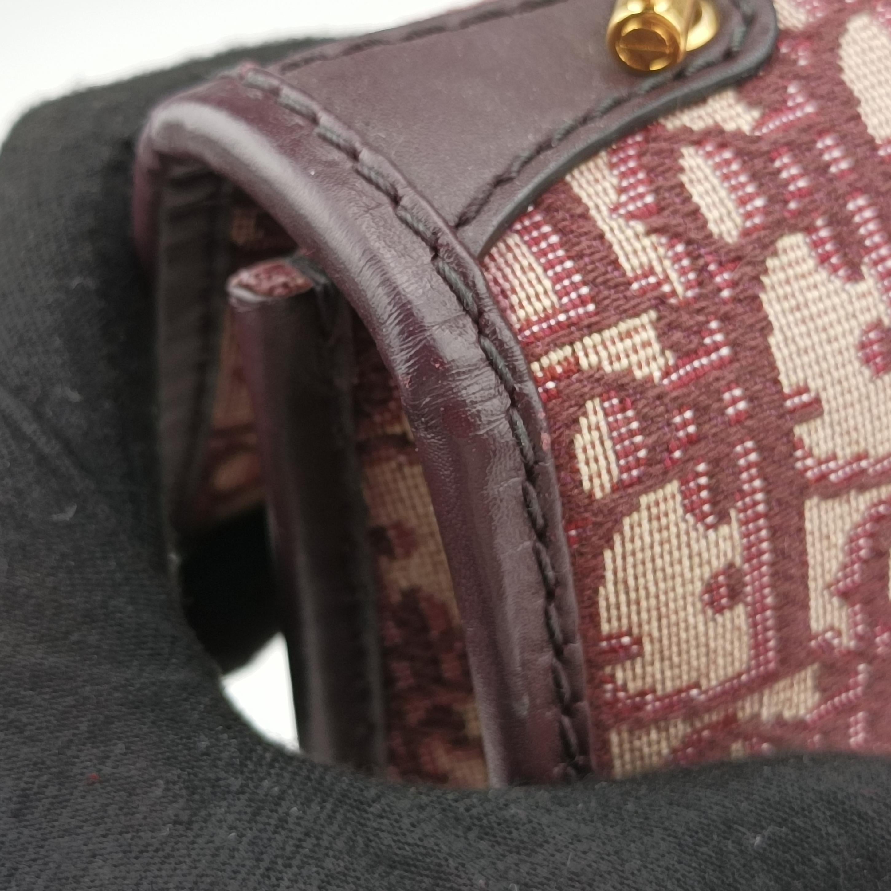Dioraddict Burgundy×Beige Jacquard 09-BO-0168ディオールアディクト ワインレッド×ベージュ ジャガード 09-BO-0168