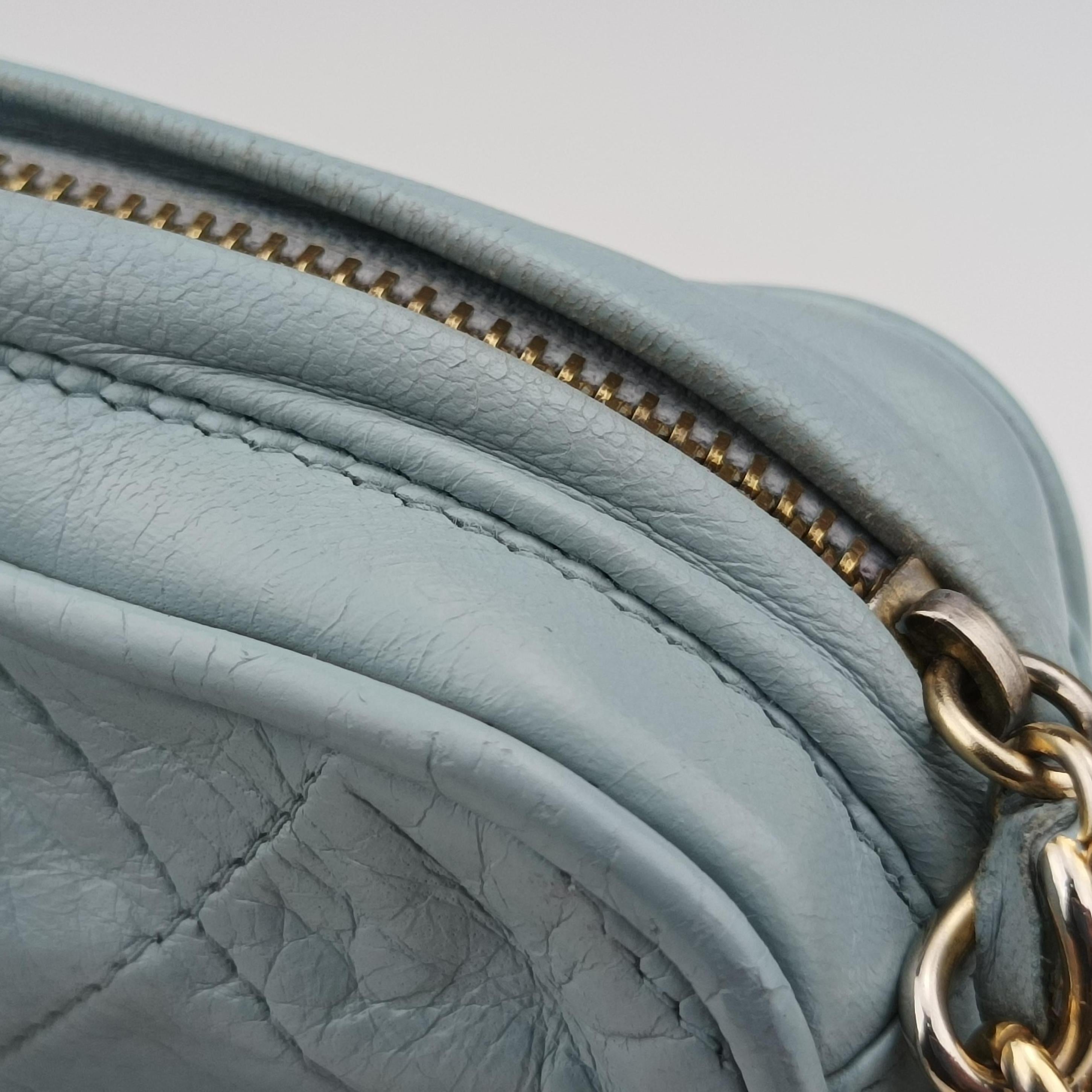 Camera Case Blue lambskin 224945カメラケース ブルー ラムスキン 224945