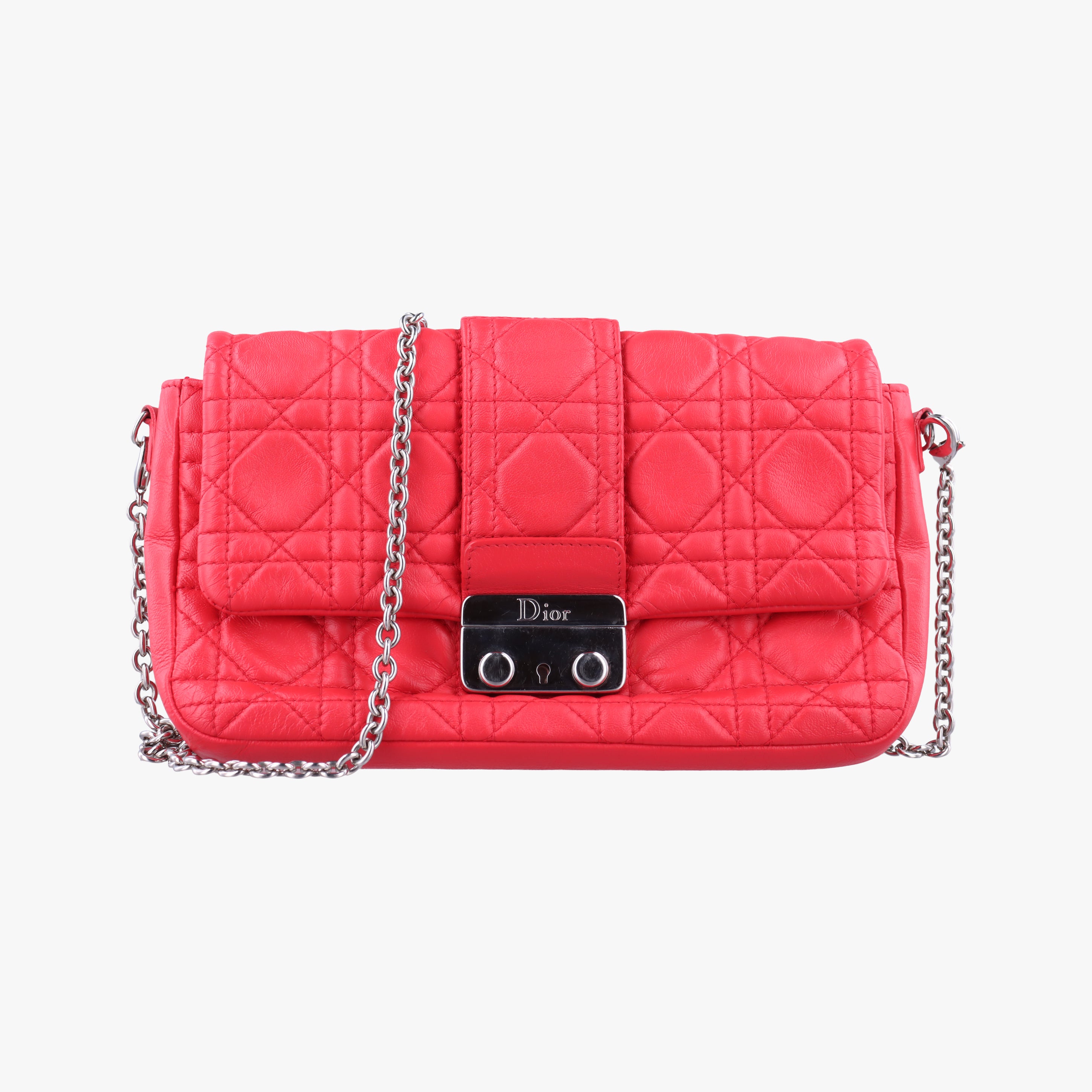 Miss Dior Cannage New Lock Red lambskin 02-LU-1111ミスディオール カナージュ ニューロック レッド ラムスキン 02-LU-1111