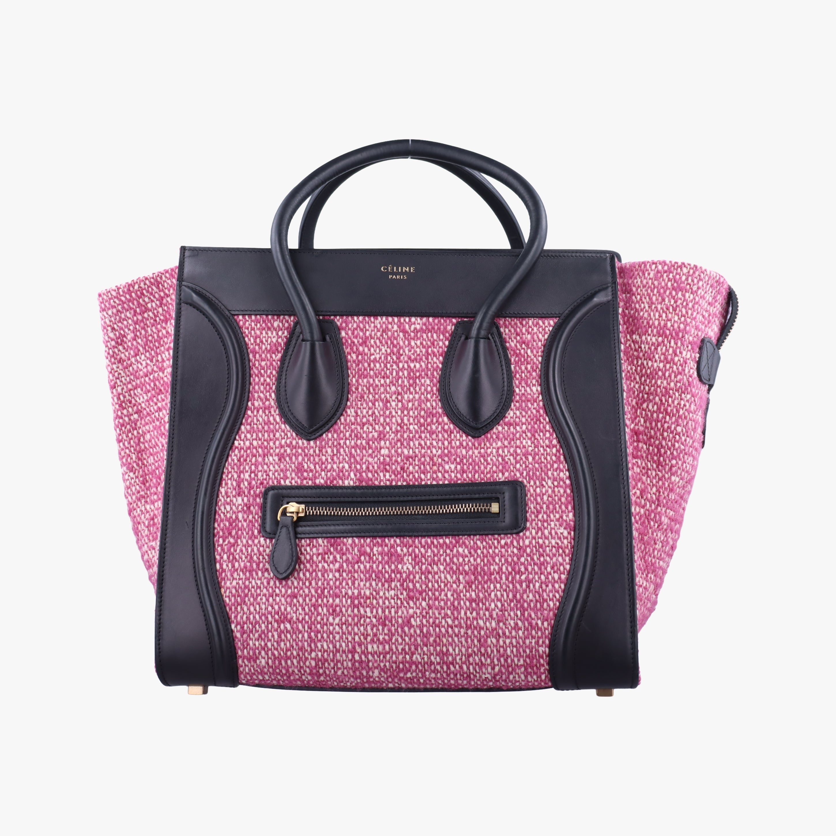 Luggage Mini Shopper Pink x Black fabric×Leather W-GA-0174ラゲージミニショッパー ピンク×ブラック ファブリック×レザー W-GA-0174