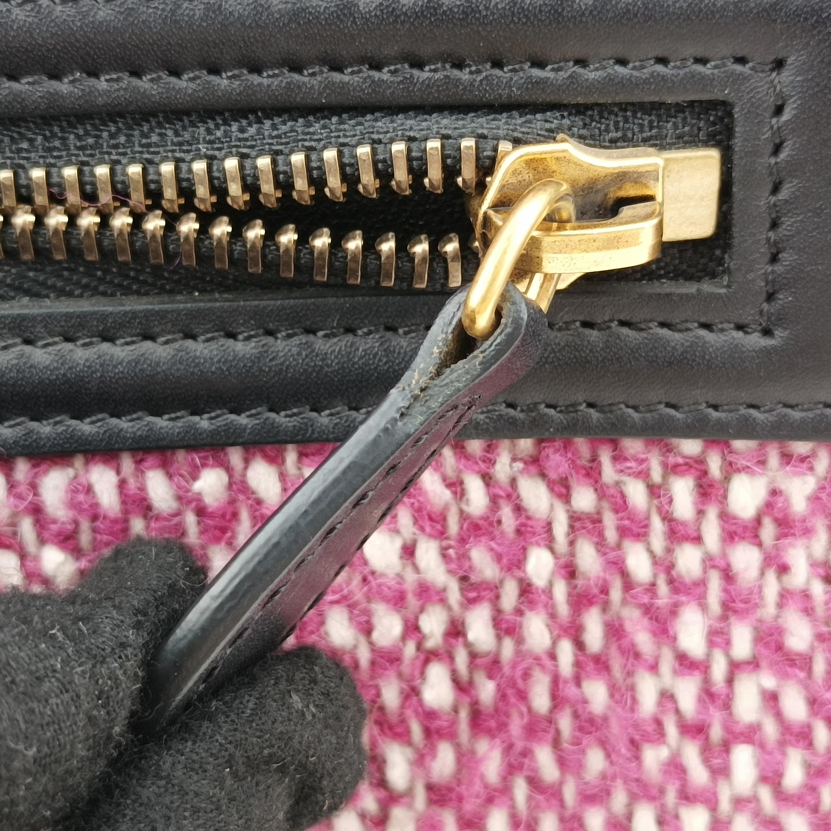 Luggage Mini Shopper Pink x Black fabric×Leather W-GA-0174ラゲージミニショッパー ピンク×ブラック ファブリック×レザー W-GA-0174