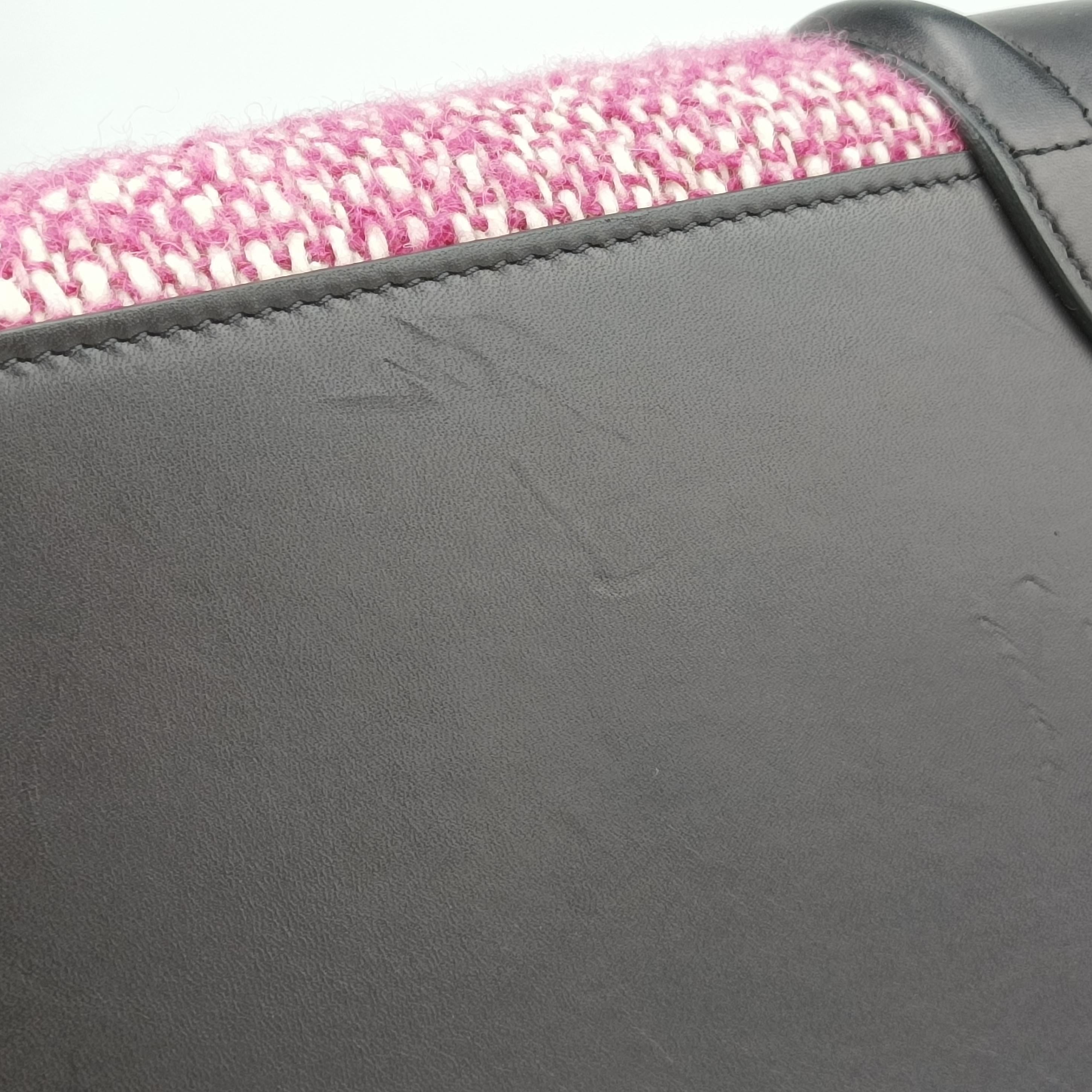 Luggage Mini Shopper Pink x Black fabric×Leather W-GA-0174ラゲージミニショッパー ピンク×ブラック ファブリック×レザー W-GA-0174