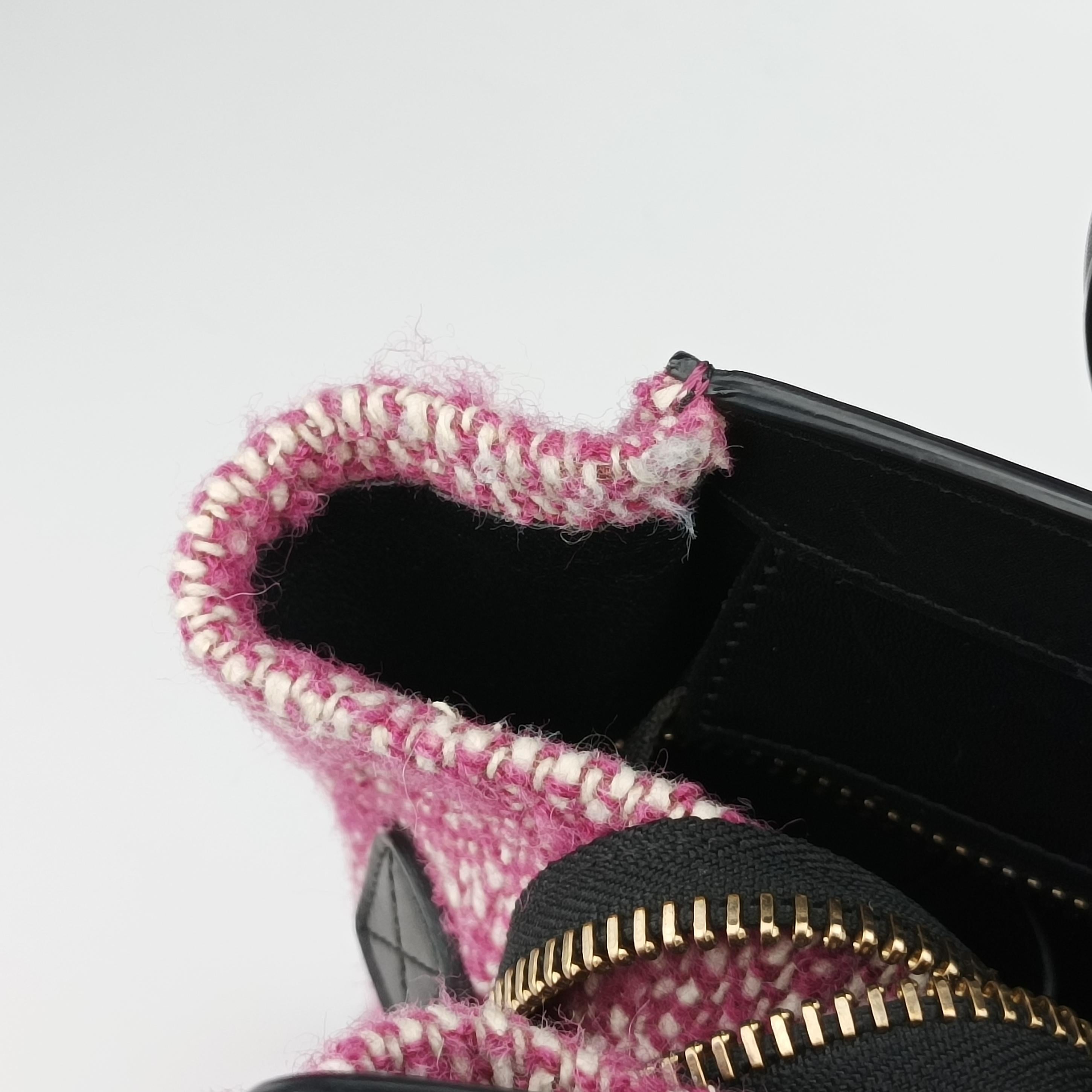 Luggage Mini Shopper Pink x Black fabric×Leather W-GA-0174ラゲージミニショッパー ピンク×ブラック ファブリック×レザー W-GA-0174