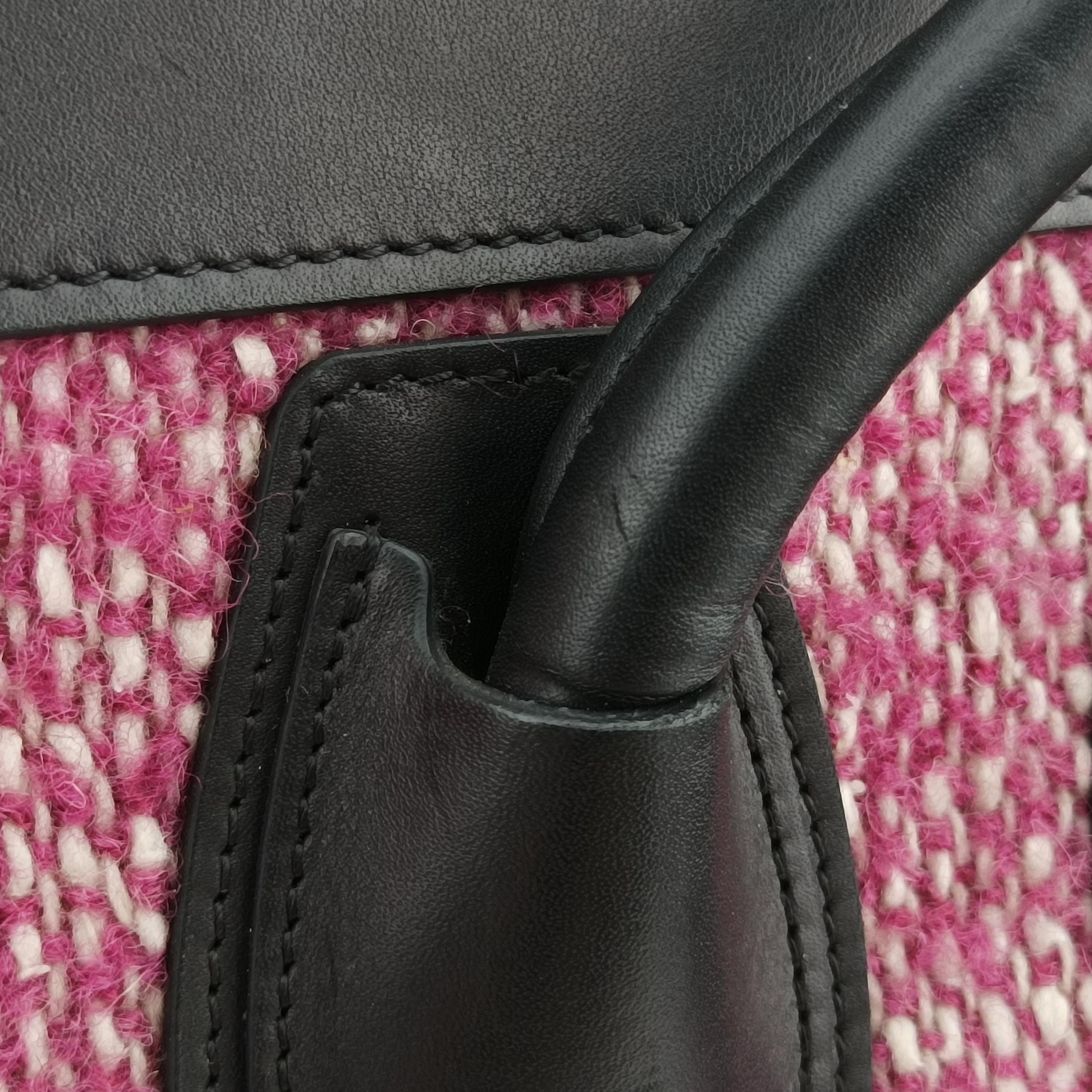 Luggage Mini Shopper Pink x Black fabric×Leather W-GA-0174ラゲージミニショッパー ピンク×ブラック ファブリック×レザー W-GA-0174