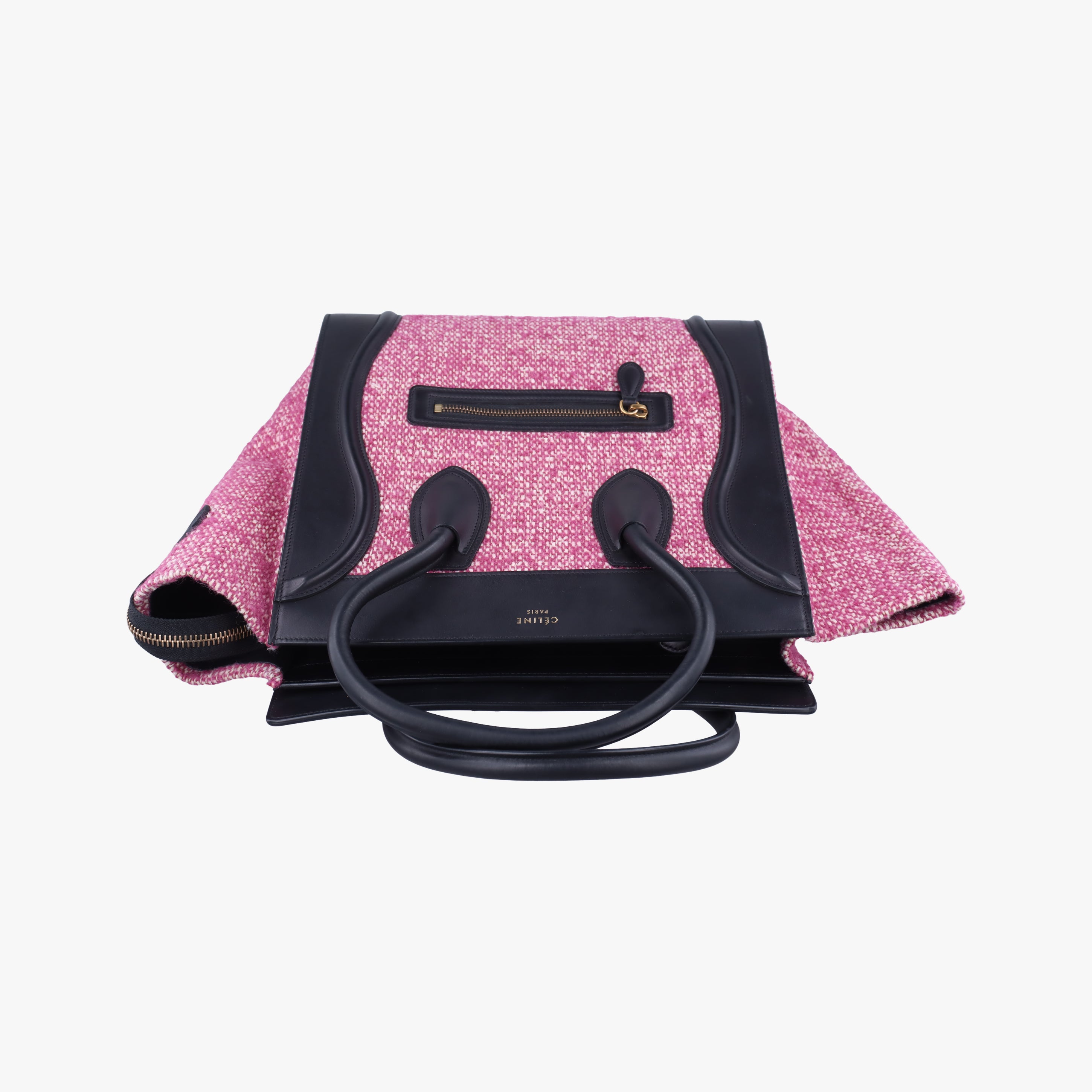 Luggage Mini Shopper Pink x Black fabric×Leather W-GA-0174ラゲージミニショッパー ピンク×ブラック ファブリック×レザー W-GA-0174