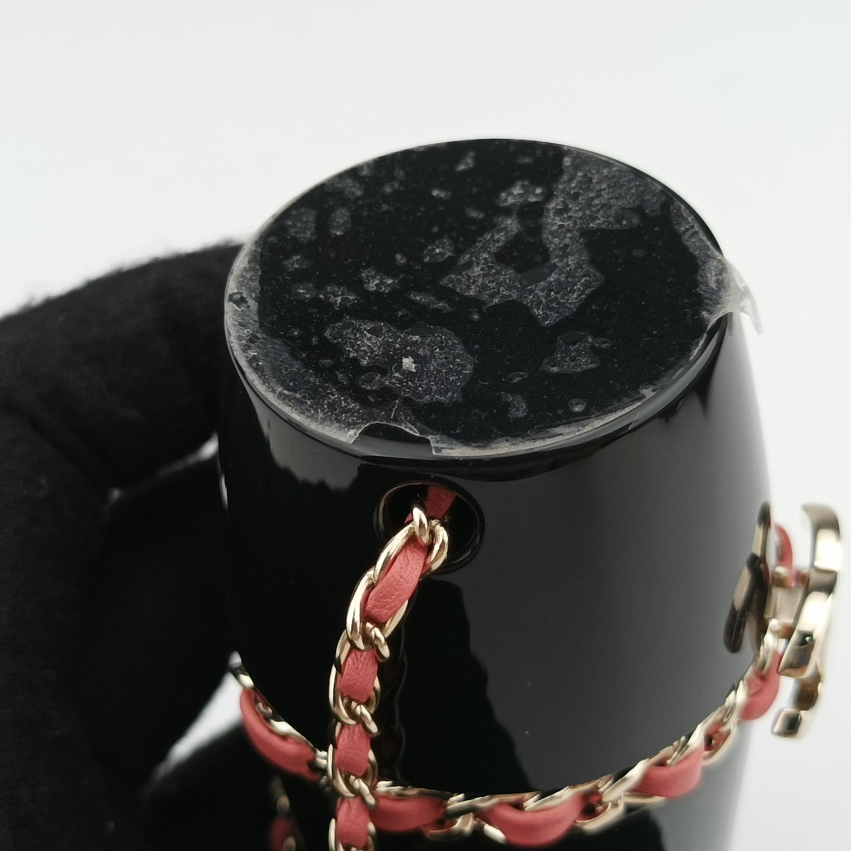 Coco Mark Lucite Lipstick Case On Chain Black plastic ココマーク ルーサイト リップスティックケース チェーン付き ブラック プラスチック