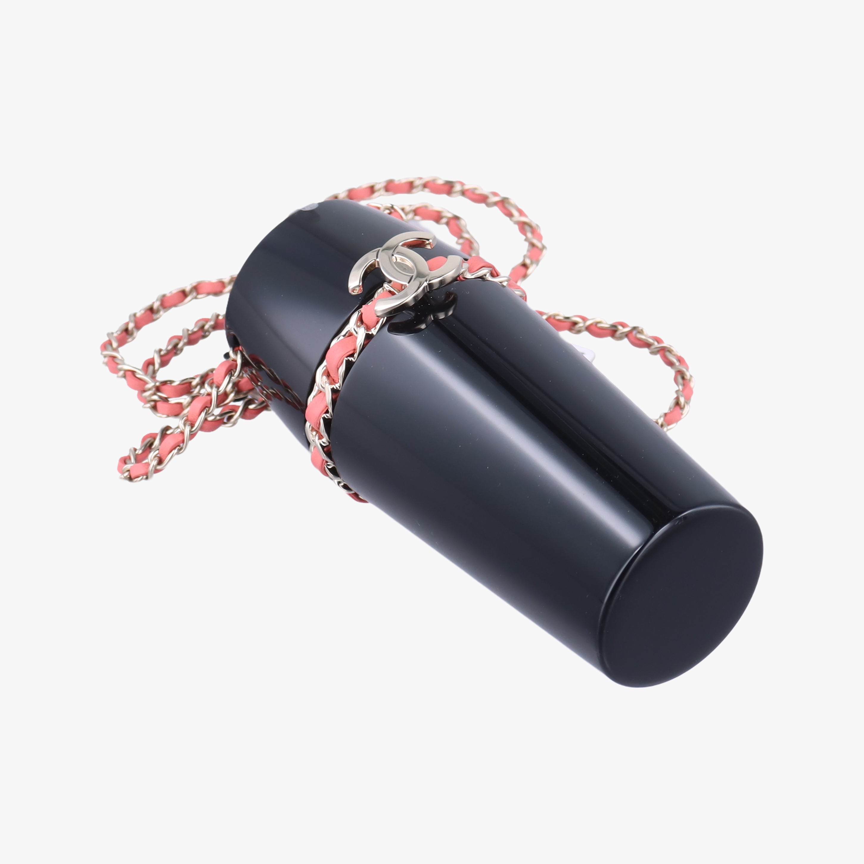 Coco Mark Lucite Lipstick Case On Chain Black plastic ココマーク ルーサイト リップスティックケース チェーン付き ブラック プラスチック