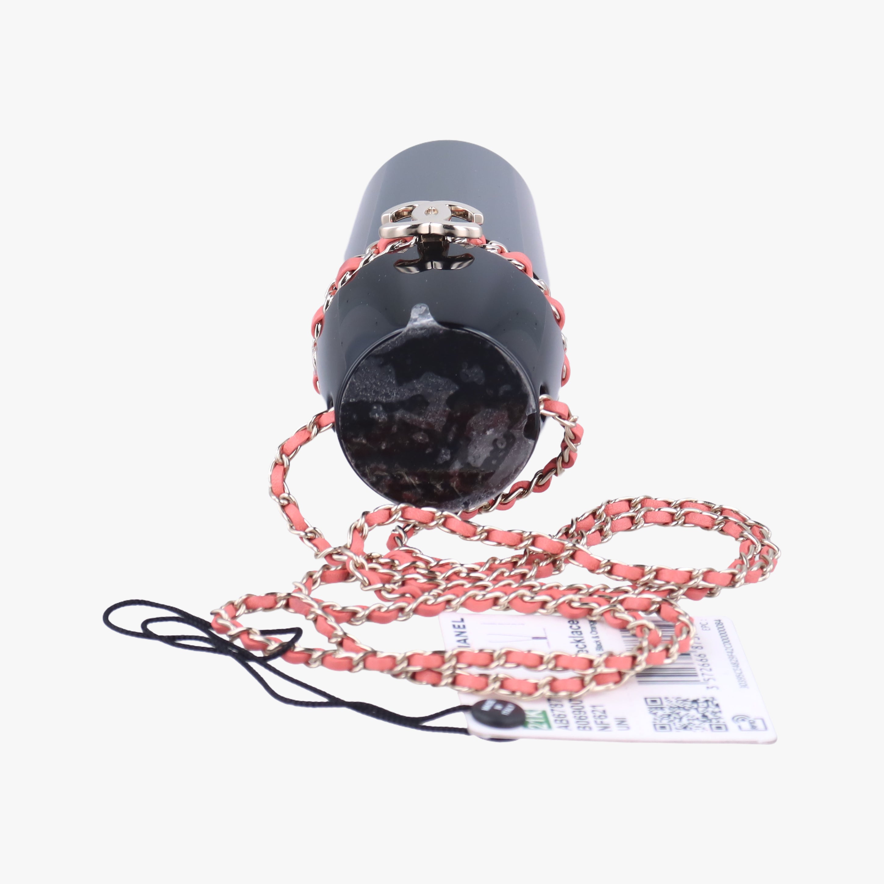 Coco Mark Lucite Lipstick Case On Chain Black plastic ココマーク ルーサイト リップスティックケース チェーン付き ブラック プラスチック