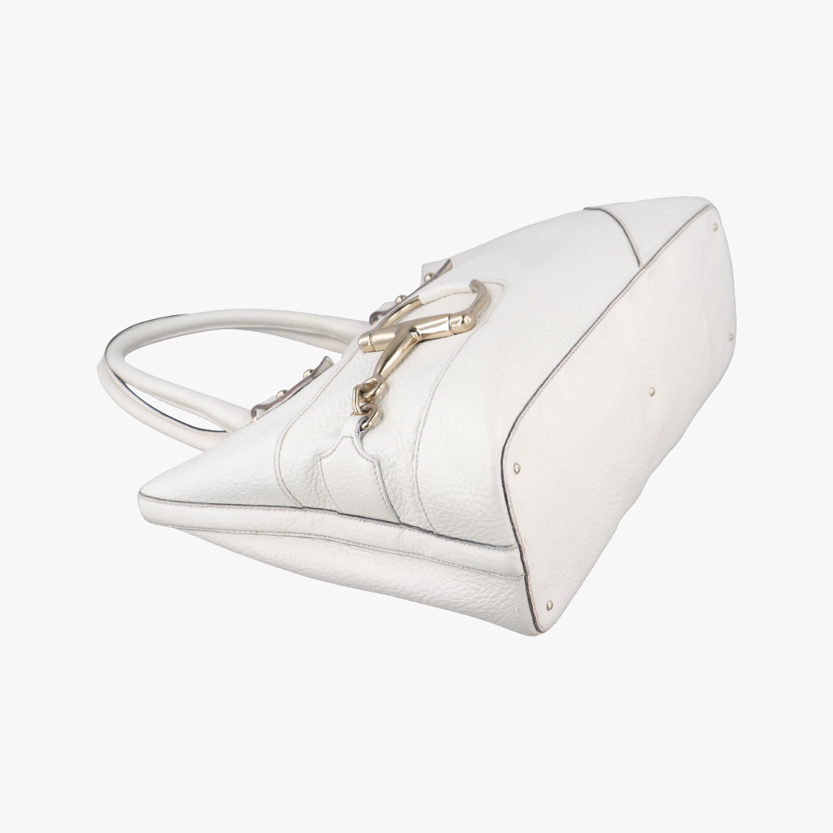 Horsebit Medium Hasler White Leather 137385 ホースビット ミディアム ハスラー ホワイト レザー 137385