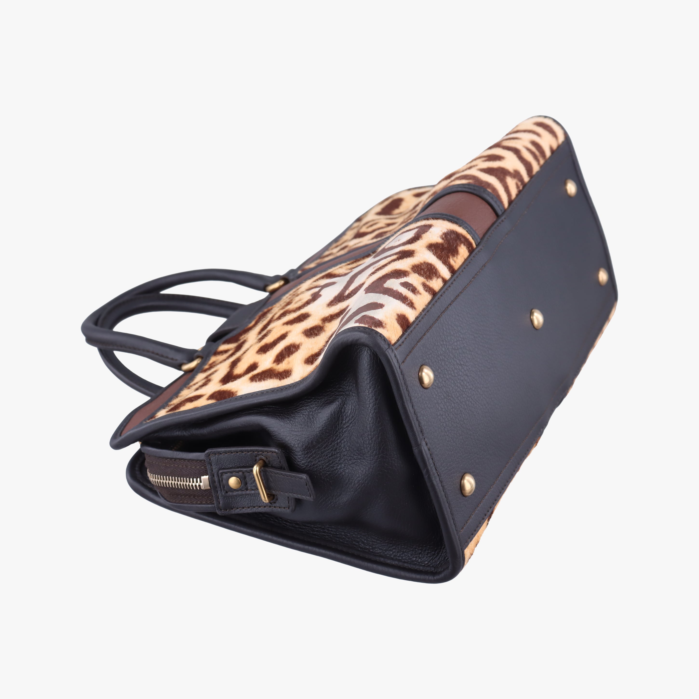 Cabas ChYc Mini Black×Brown×Multicolour Leather×ponyhair 297957 297957.527411カバスシックミニ ブラック×ブラウン×マルチカラー レザー×ハラコ 297957 297957.527411