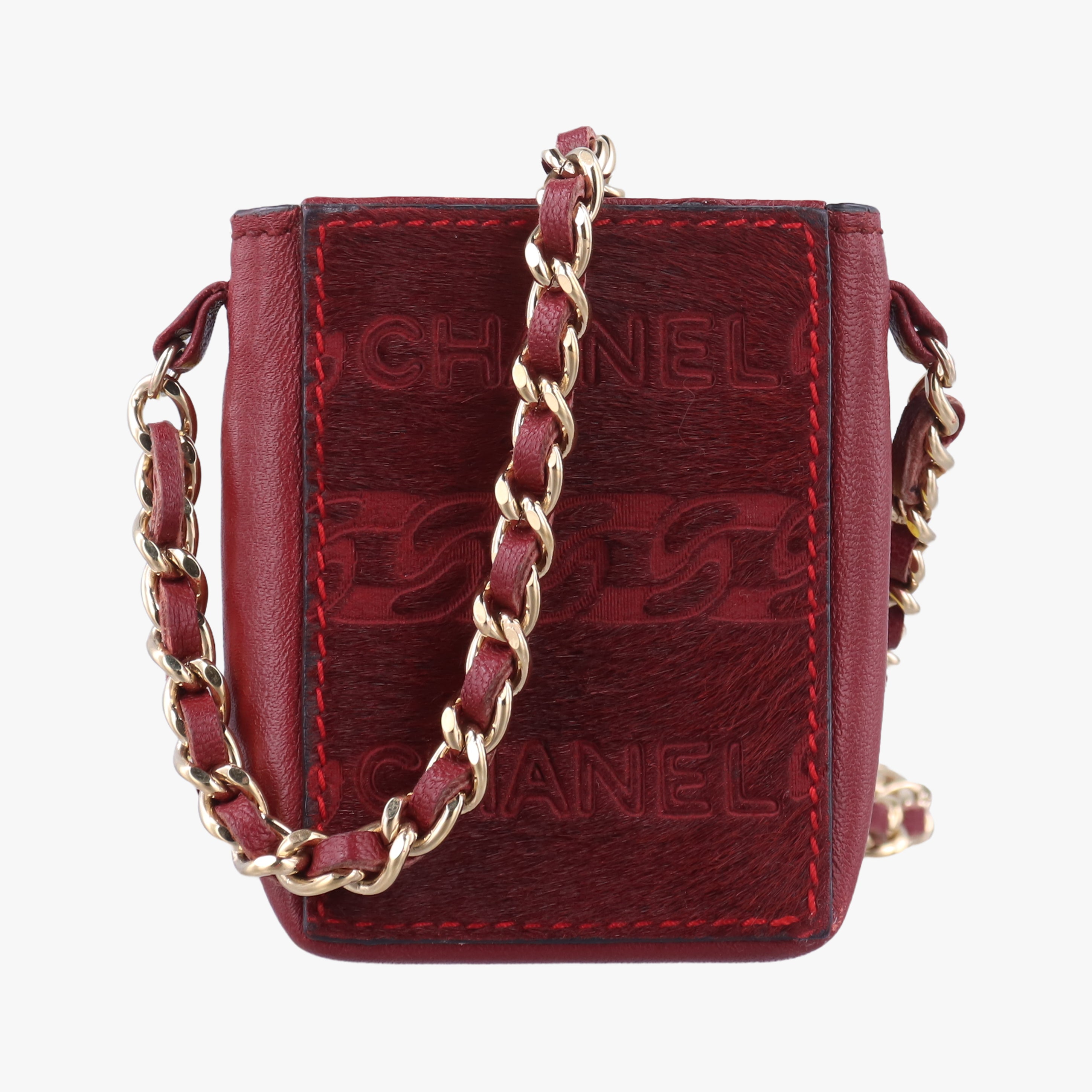 Coco Mark Cowhide Cigarette Case Red ponyhair× Leather A14204 6006518ココマーク カウハイド シガレットケース レッド ハラコ× レザー A14204 6006518