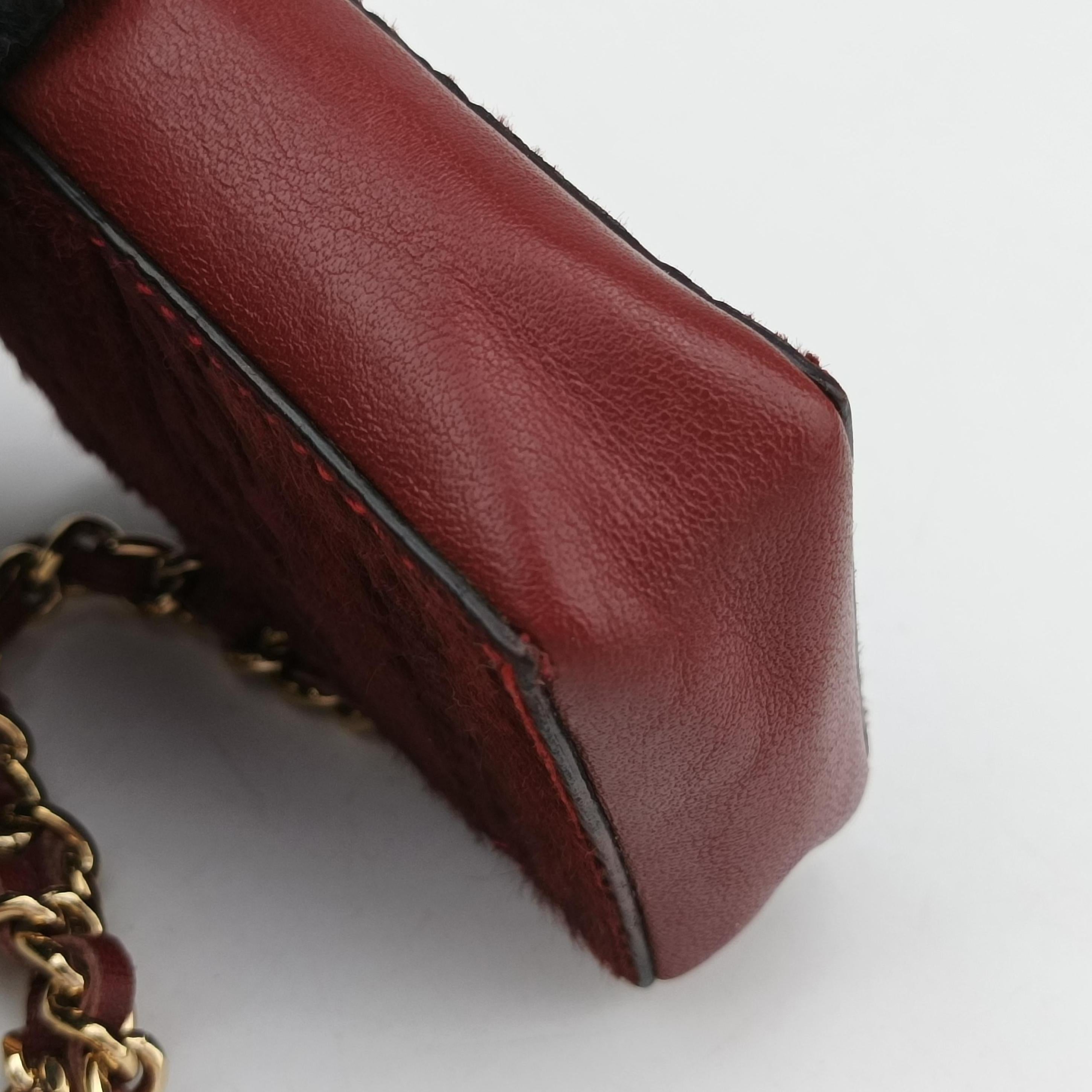 Coco Mark Cowhide Cigarette Case Red ponyhair× Leather A14204 6006518ココマーク カウハイド シガレットケース レッド ハラコ× レザー A14204 6006518