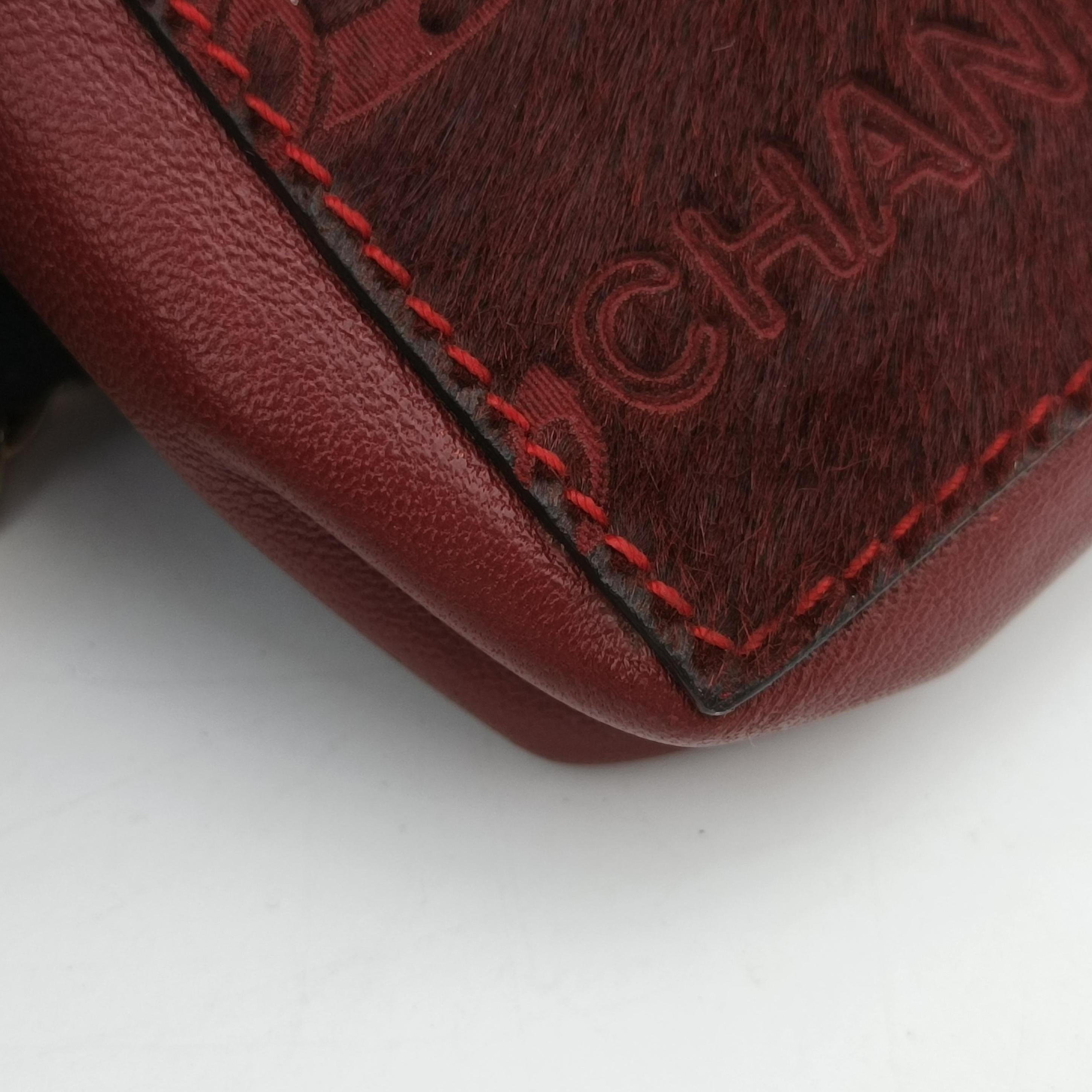 Coco Mark Cowhide Cigarette Case Red ponyhair× Leather A14204 6006518ココマーク カウハイド シガレットケース レッド ハラコ× レザー A14204 6006518