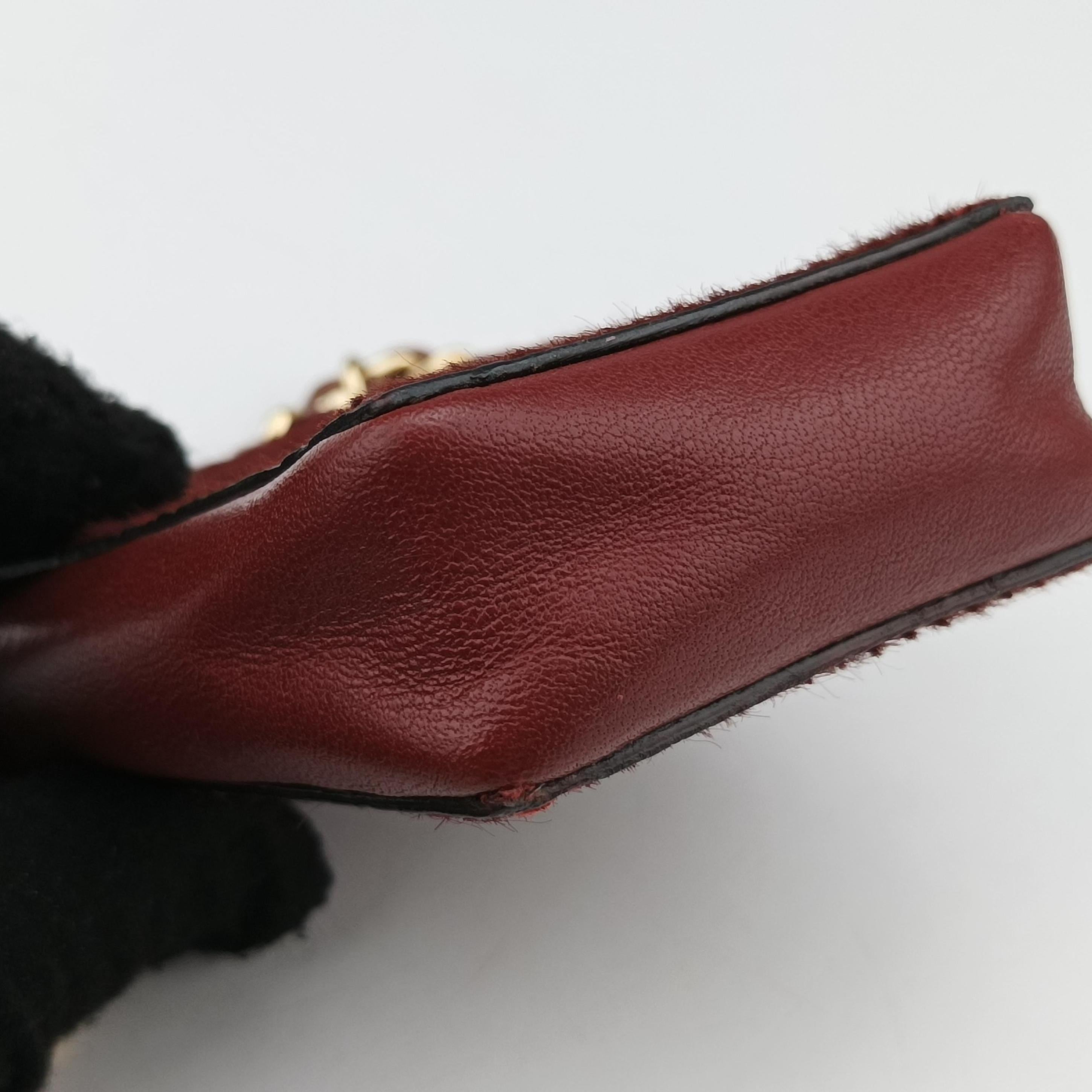 Coco Mark Cowhide Cigarette Case Red ponyhair× Leather A14204 6006518ココマーク カウハイド シガレットケース レッド ハラコ× レザー A14204 6006518