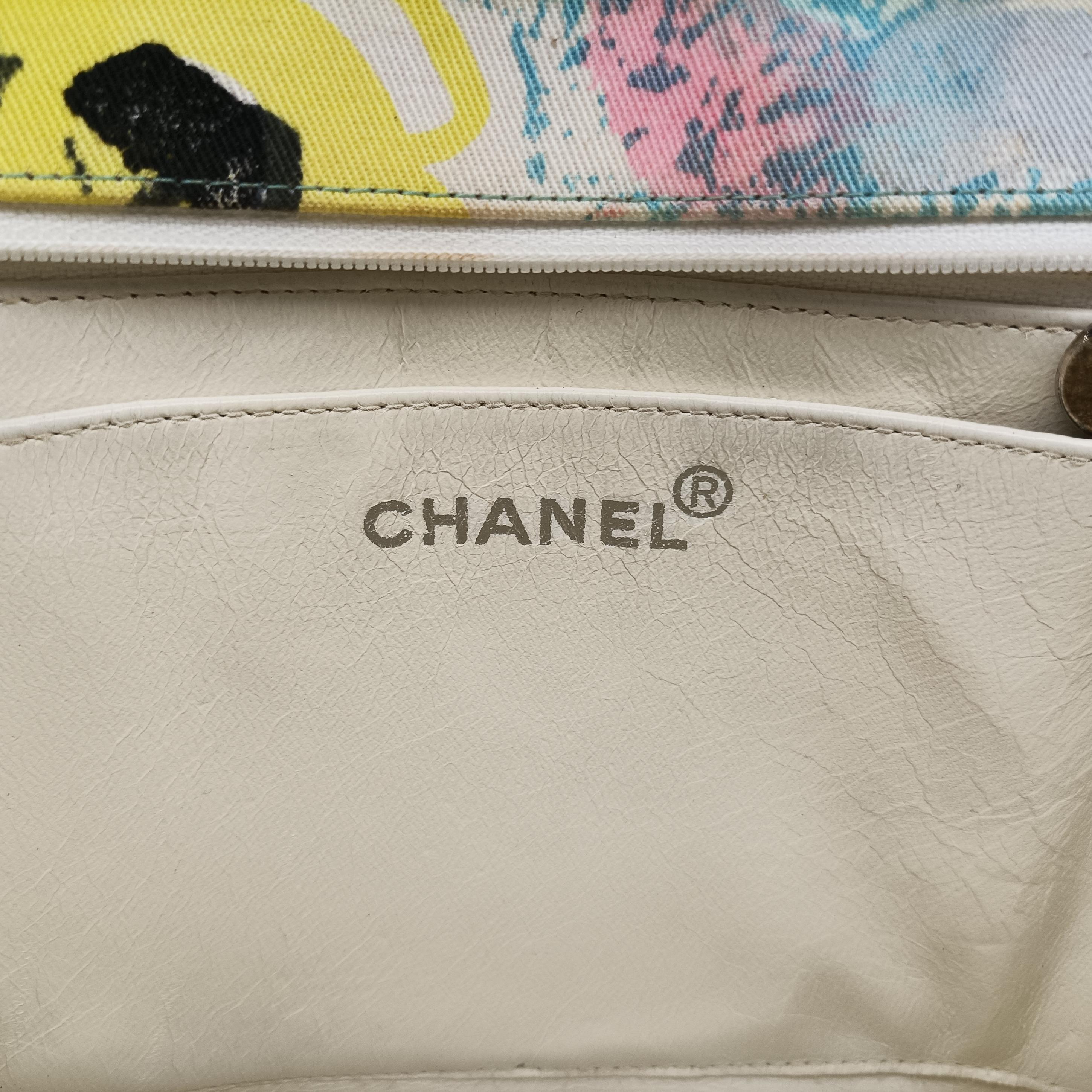 Floral Classic Flap Tote blue×Multicolour Fabric A08702 4842246フローラルクラシックフラップトート ブルー×マルチカラー ファブリック A08702 4842246