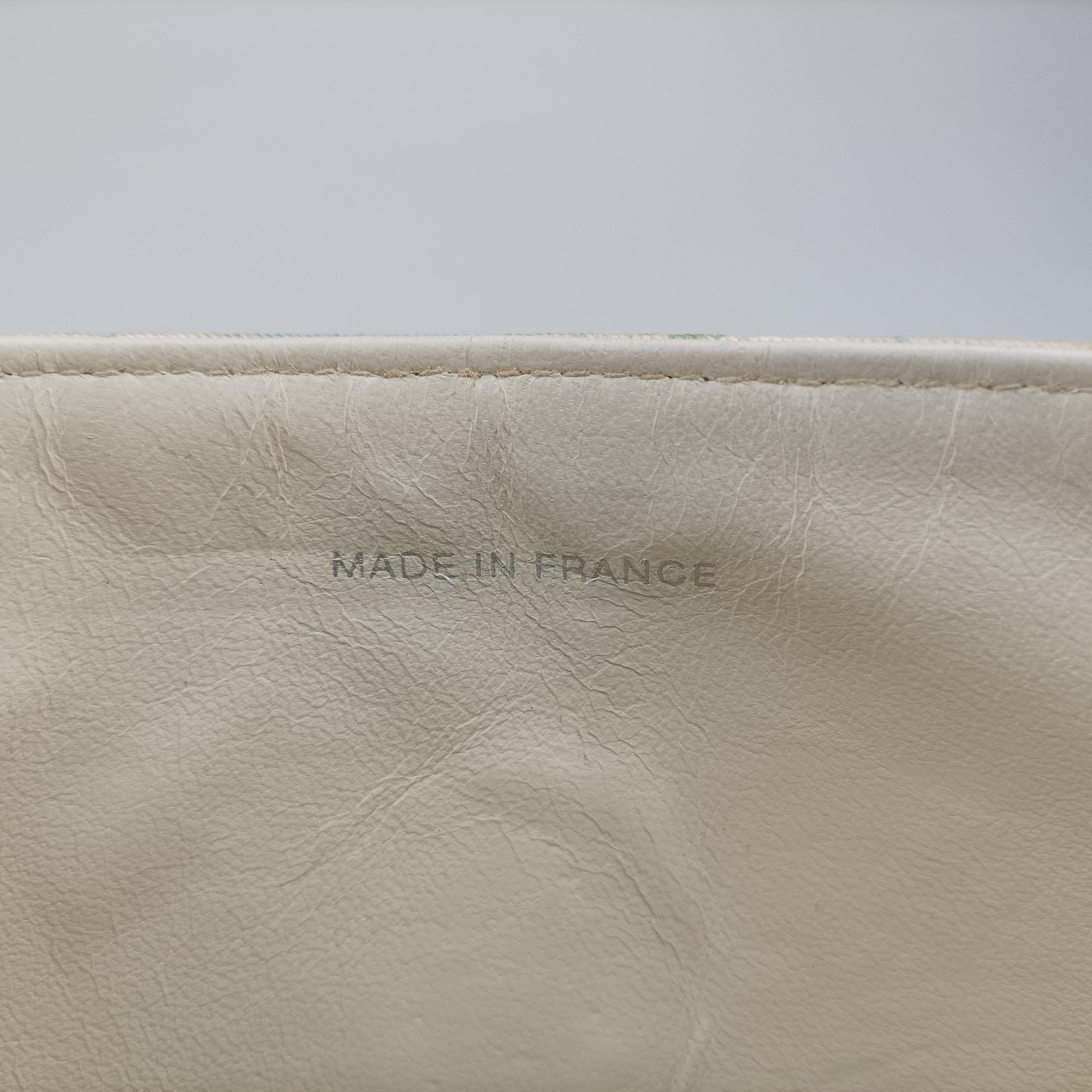 Floral Classic Flap Tote blue×Multicolour Fabric A08702 4842246フローラルクラシックフラップトート ブルー×マルチカラー ファブリック A08702 4842246