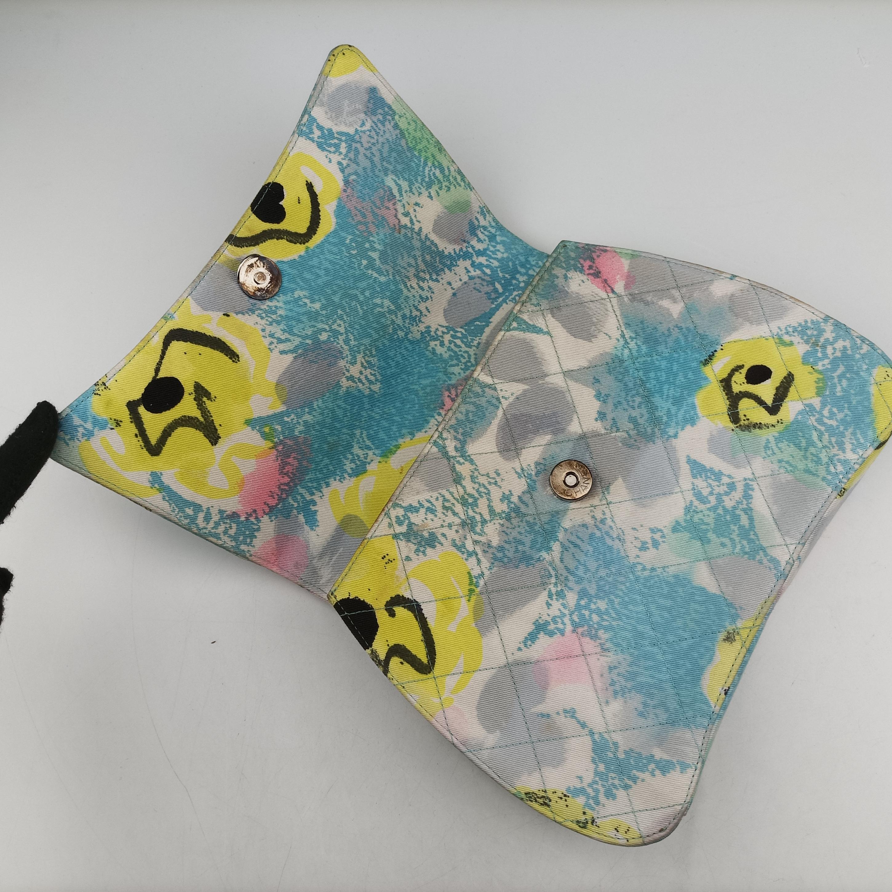 Floral Classic Flap Tote blue×Multicolour Fabric A08702 4842246フローラルクラシックフラップトート ブルー×マルチカラー ファブリック A08702 4842246