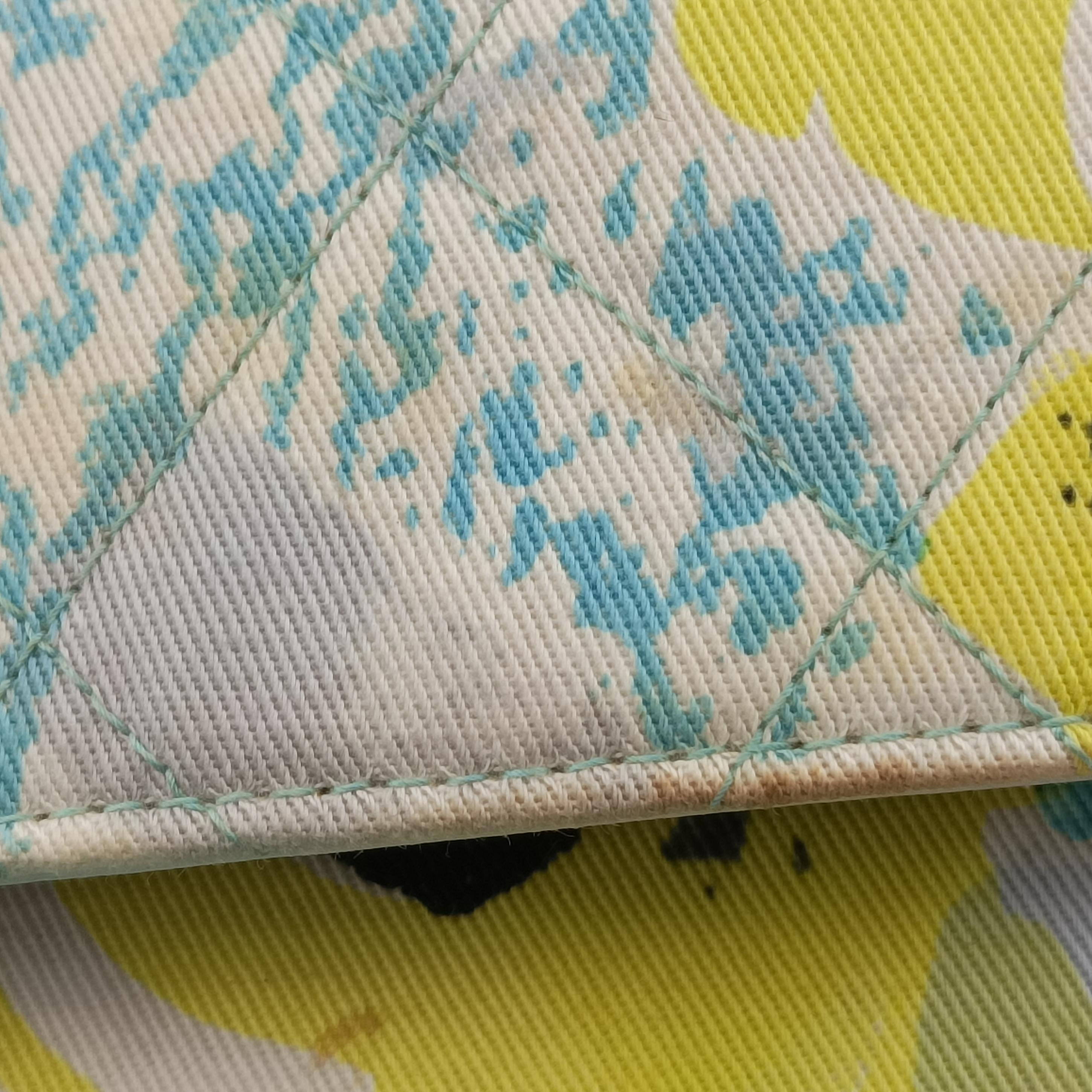 Floral Classic Flap Tote blue×Multicolour Fabric A08702 4842246フローラルクラシックフラップトート ブルー×マルチカラー ファブリック A08702 4842246