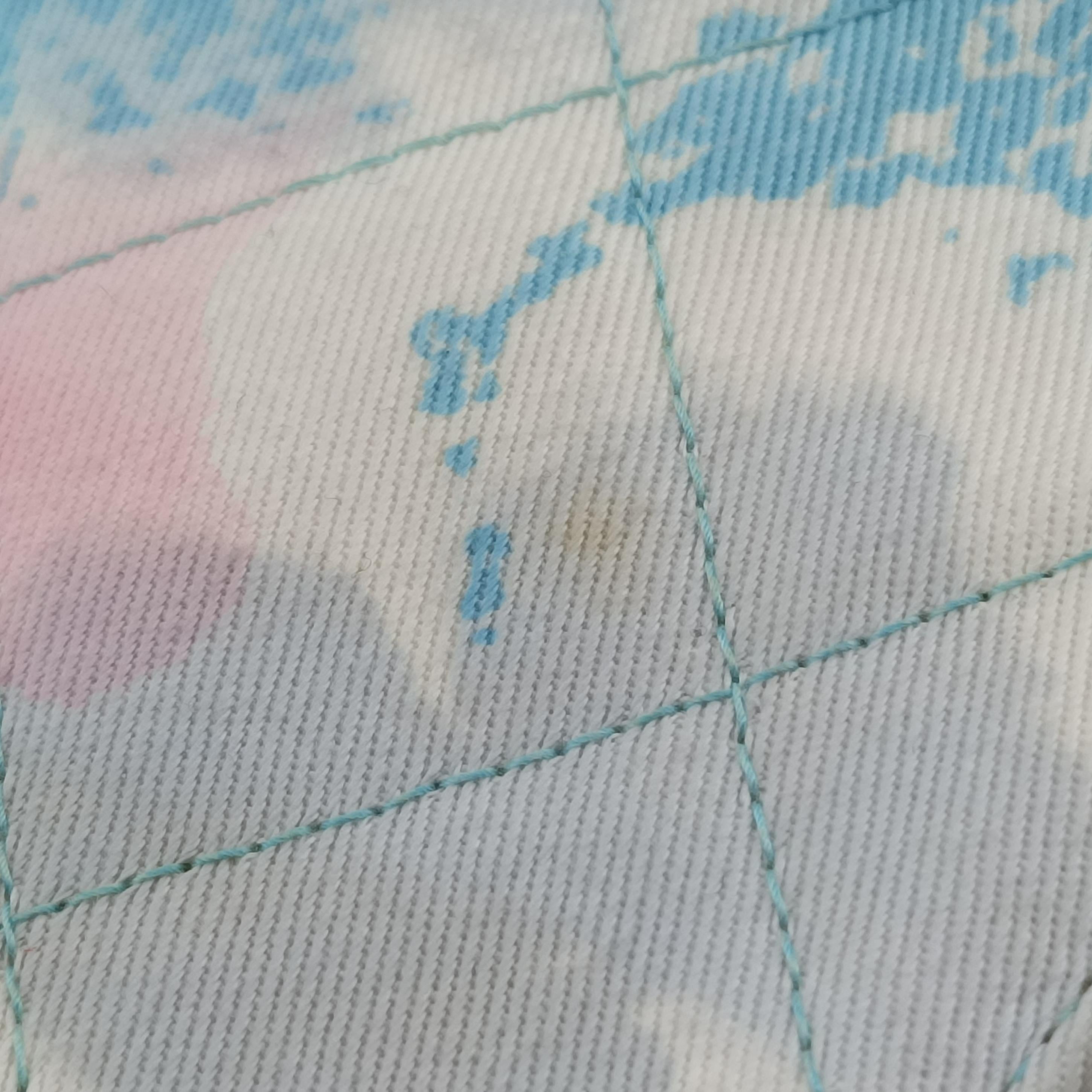 Floral Classic Flap Tote blue×Multicolour Fabric A08702 4842246フローラルクラシックフラップトート ブルー×マルチカラー ファブリック A08702 4842246