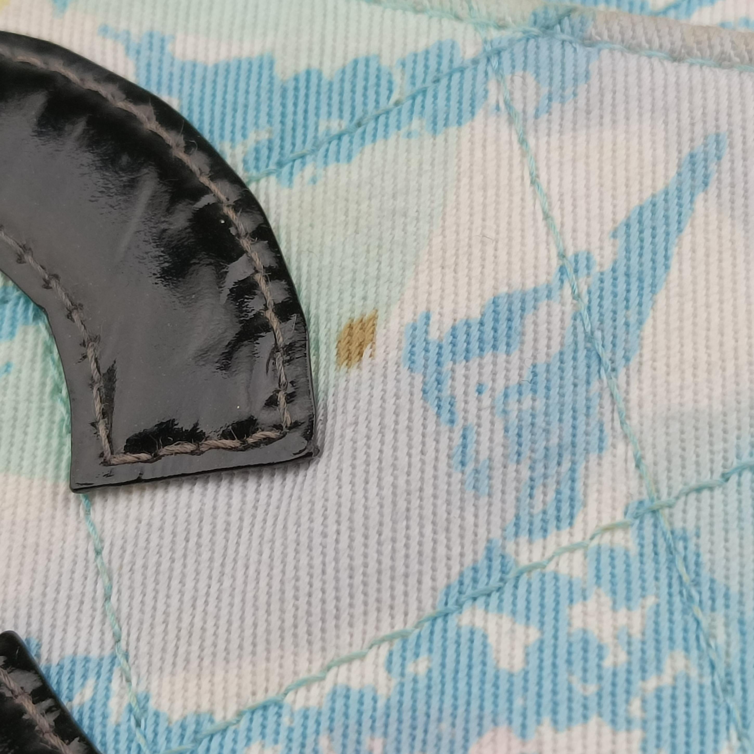 Floral Classic Flap Tote blue×Multicolour Fabric A08702 4842246フローラルクラシックフラップトート ブルー×マルチカラー ファブリック A08702 4842246